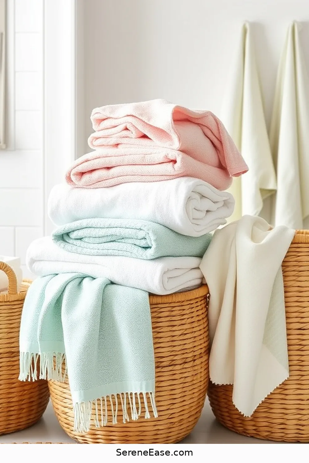 How to Blend Pastels and Coastal Style in Your Bathroom 8 Accessorizing With Textiles for How to Blend Pastels and Coastal Style in Your Bathroom
