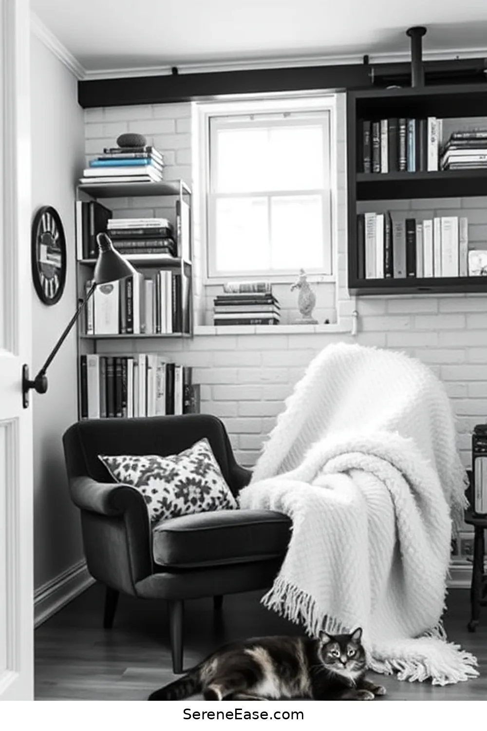 How to Create a Black and White Industrial Style Library 11 Creating a Cozy Reading Nook for How to Create a Black and White Industrial Style Library