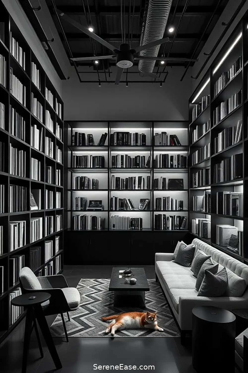 How to Create a Black and White Industrial Style Library 12 Integrating Technology Seamlessly for How to Create a Black and White Industrial Style Library