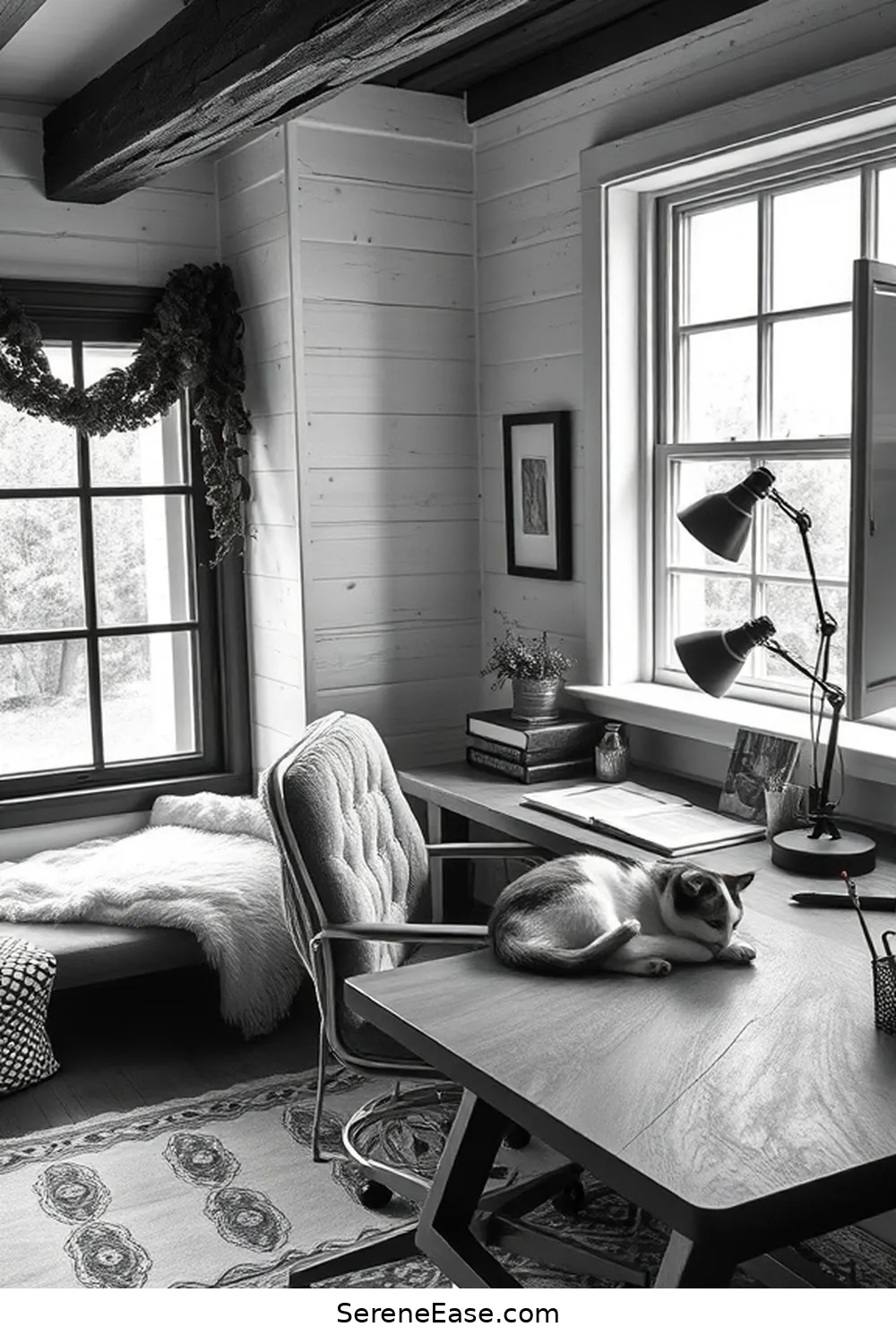 How to Create a Black and White Rustic Style Home Office 15 Add Finishing Touches for Coziness for How to Create a Black and White Rustic Style Home Office