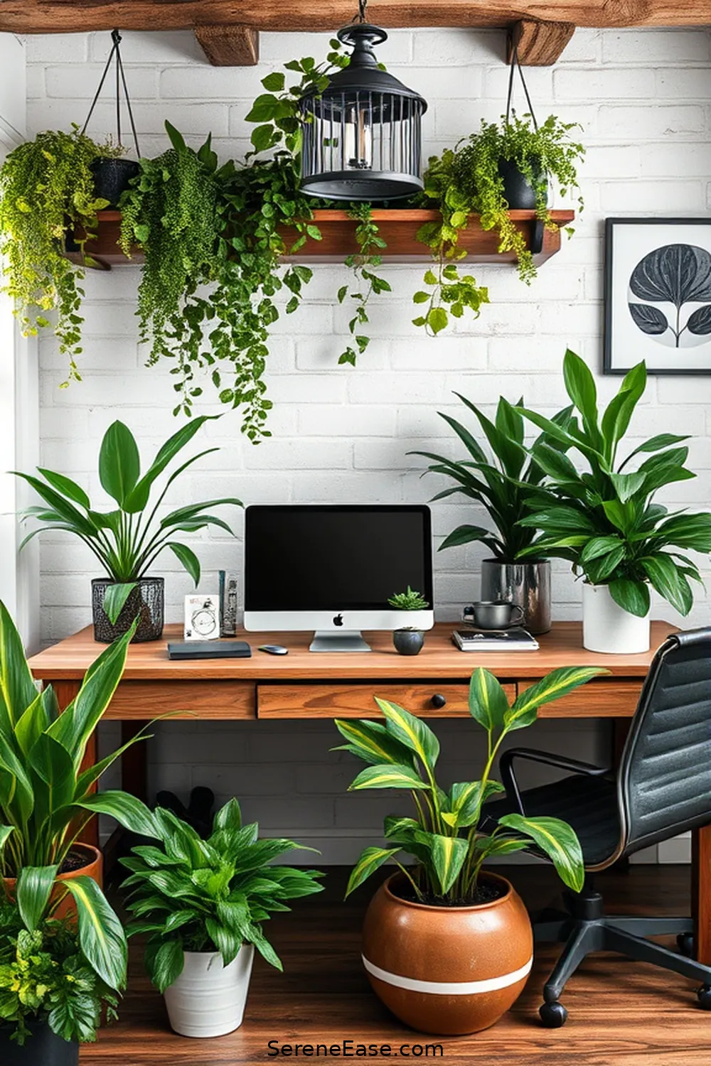 How to Create a Black and White Rustic Style Home Office 10 Include Greenery and Plants for How to Create a Black and White Rustic Style Home Office