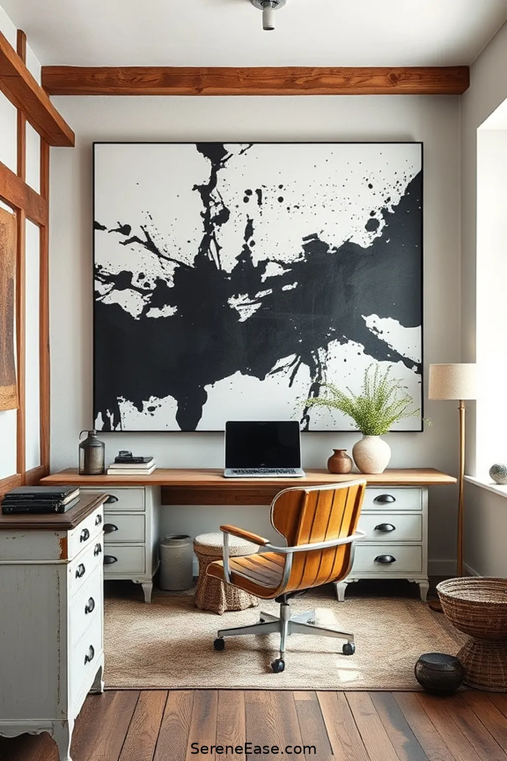 How to Create a Black and White Rustic Style Home Office 4 Incorporate Black and White Artwork for How to Create a Black and White Rustic Style Home Office