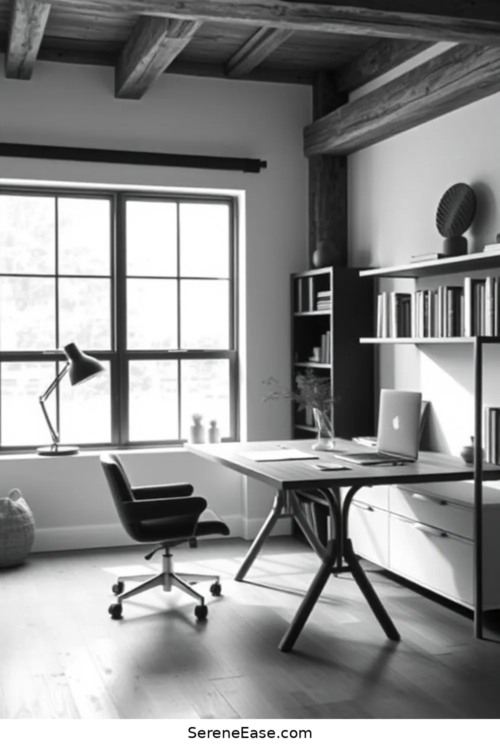 How to Create a Black and White Rustic Style Home Office 14 Maintain a Clutter-Free Environment for How to Create a Black and White Rustic Style Home Office