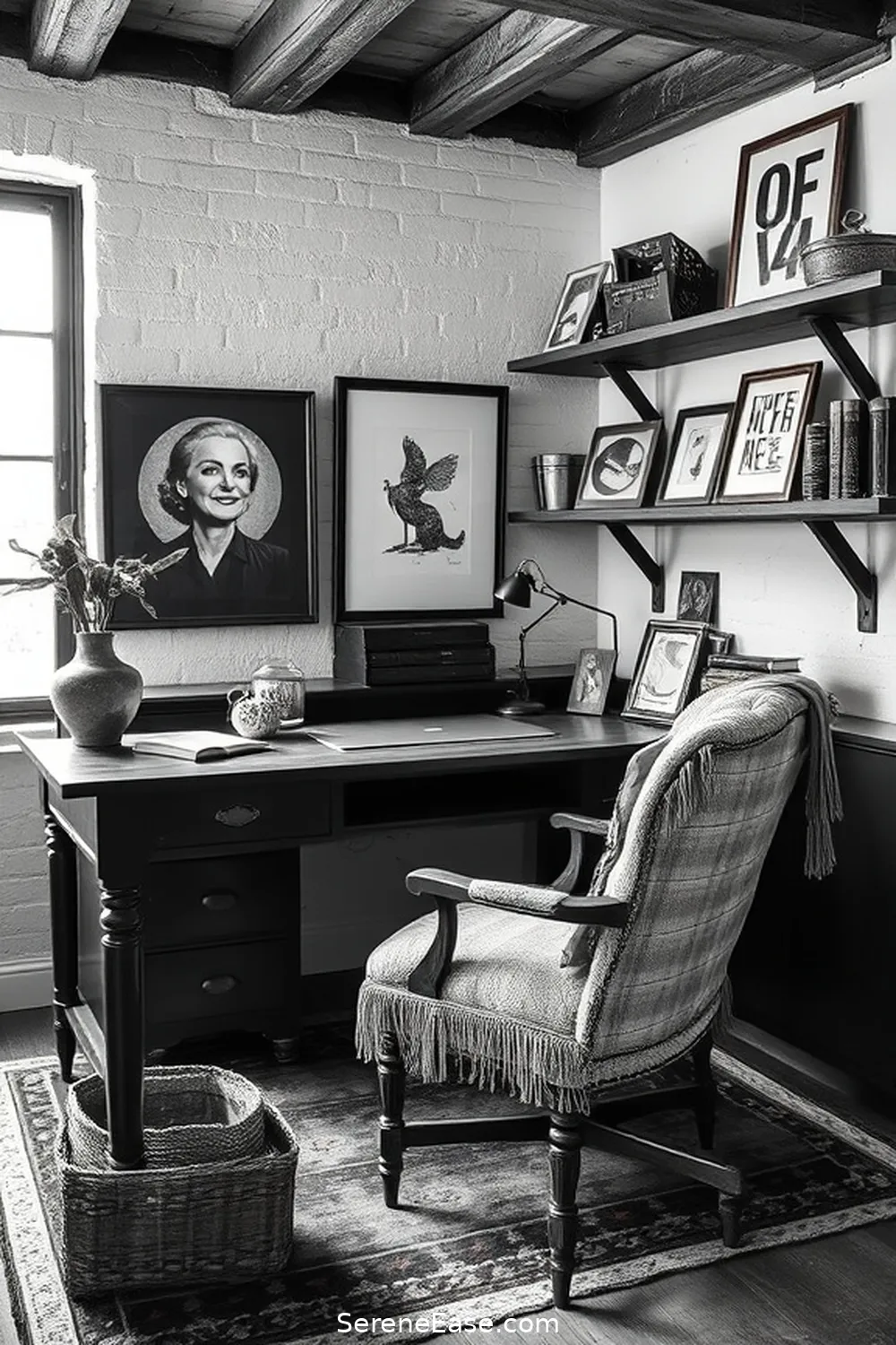 How to Create a Black and White Rustic Style Home Office 11 Personalize With Decorative Items for How to Create a Black and White Rustic Style Home Office