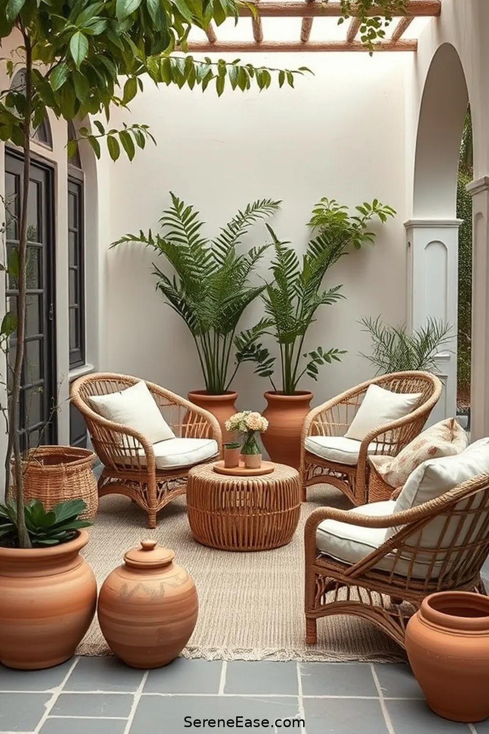Incorporating Natural Textures for How to Create a Bohemian Outdoor Patio With Neutral Tones