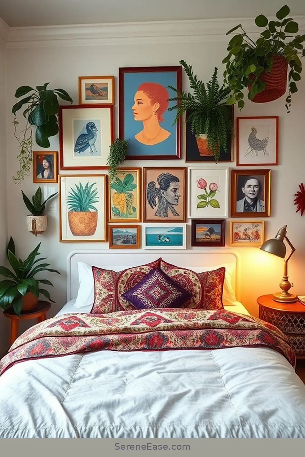 How to Create a Bold Bright Bohemian Bedroom Style 16 Curating Your Dream Gallery Wall for How to Create a Bold Bright Bohemian Bedroom Style