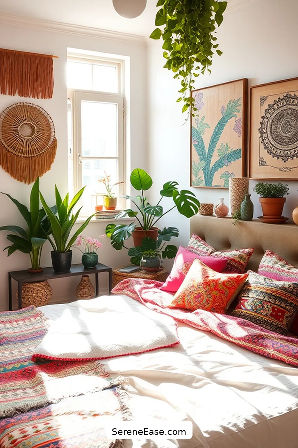 How to Create a Bold Bright Bohemian Bedroom Style 6 Statement Wall Art and Decor for How to Create a Bold Bright Bohemian Bedroom Style