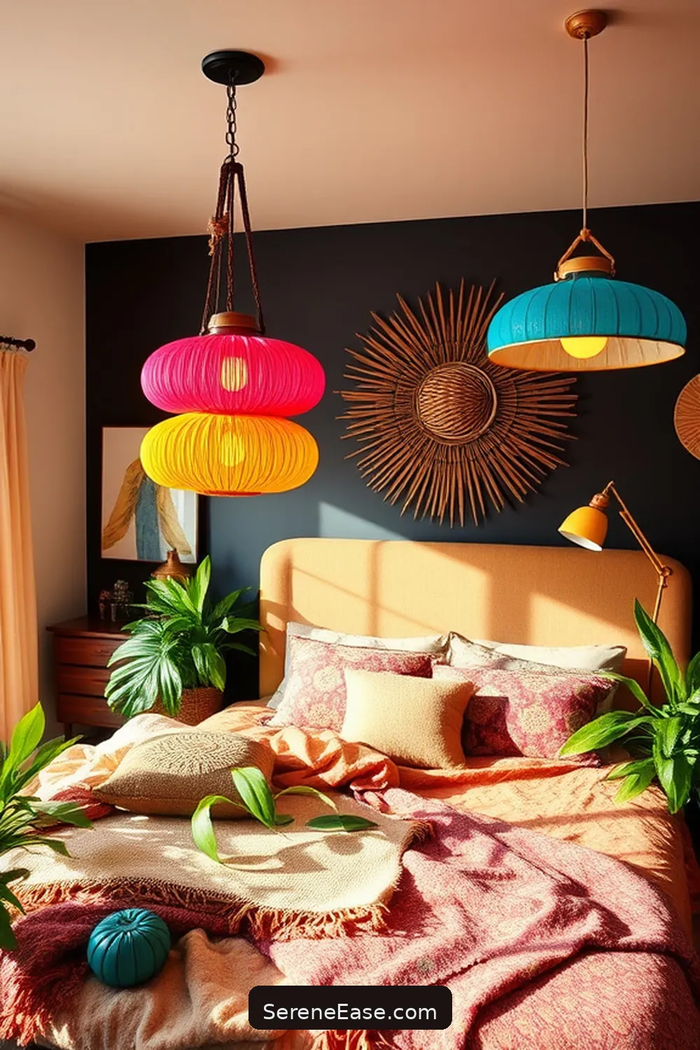 How to Create a Bold Bright Bohemian Bedroom Style 8 Utilizing Bold Lighting Fixtures for How to Create a Bold Bright Bohemian Bedroom Style