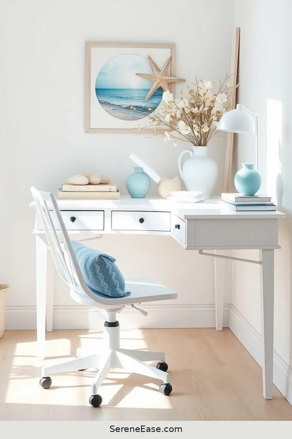 How to Create a Monochromatic Coastal Style Home Office 7 Choosing the Right Desk and Chair for How to Create a Monochromatic Coastal Style Home Office