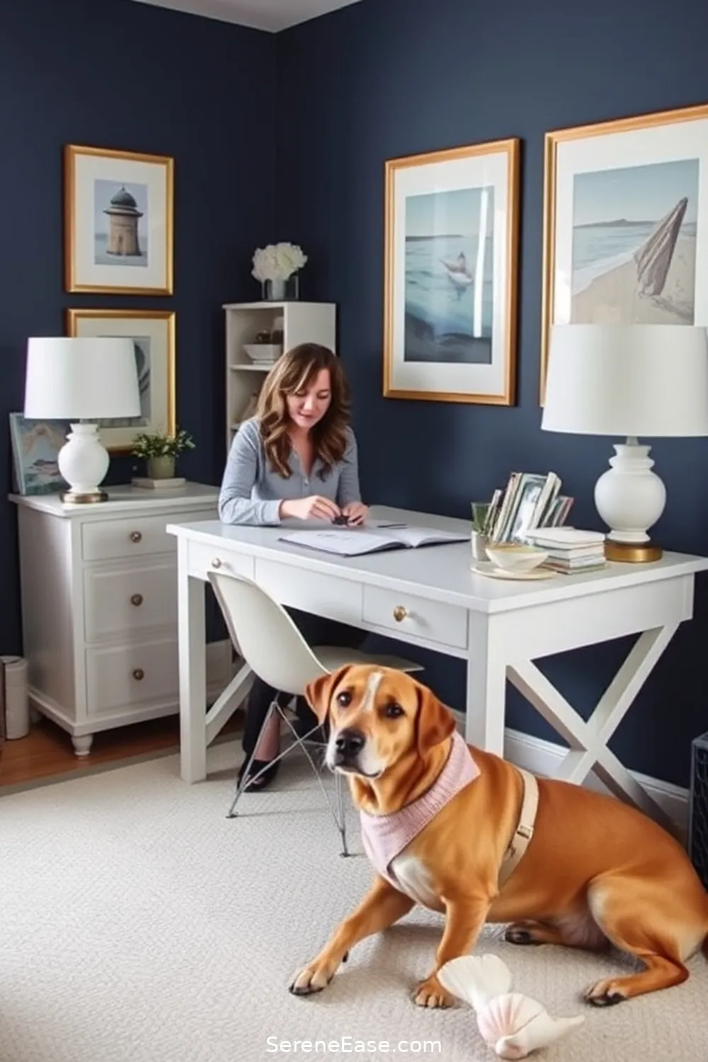 How to Create a Monochromatic Coastal Style Home Office 9 Creating a Focal Point for How to Create a Monochromatic Coastal Style Home Office