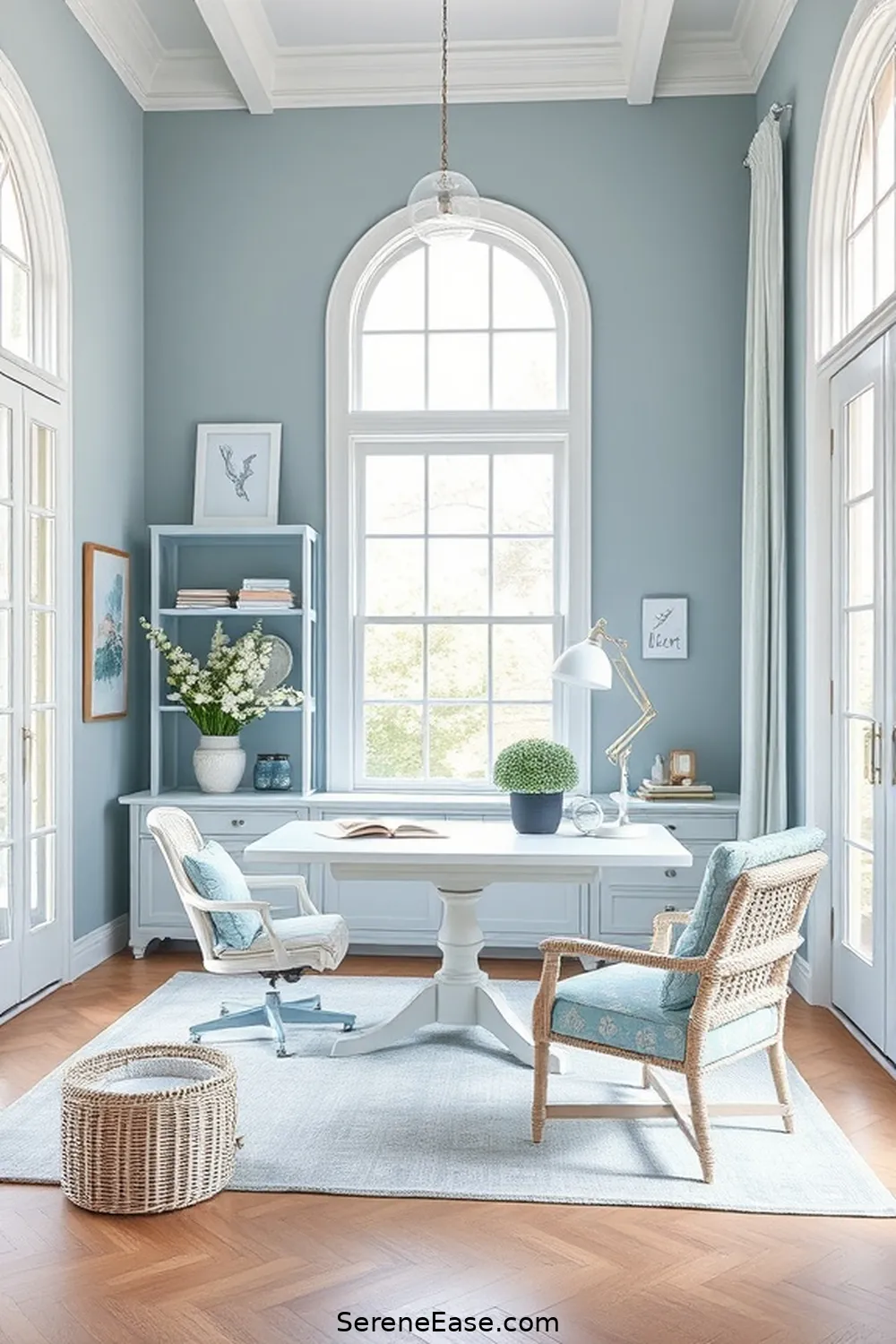 How to Create a Monochromatic Coastal Style Home Office 3 Selecting Coastal-Inspired Furniture for How to Create a Monochromatic Coastal Style Home Office