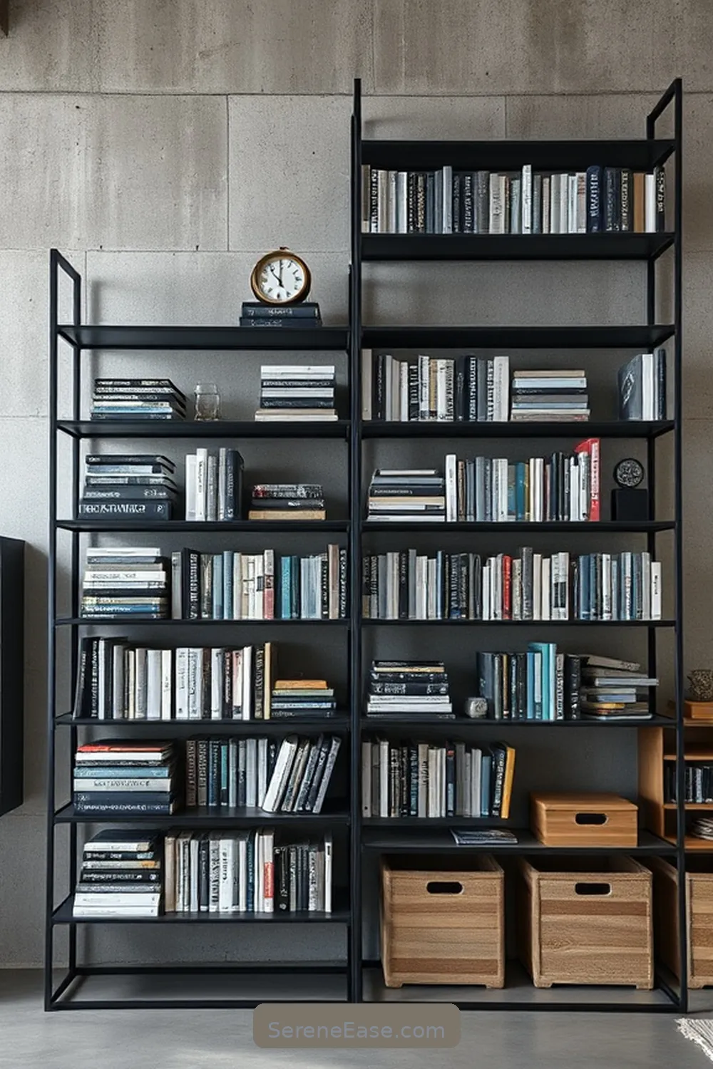 How to Create a Monochromatic Library in Industrial Style 4 Incorporating Bookshelves and Storage Solutions for How to Create a Monochromatic Library in Industrial Style