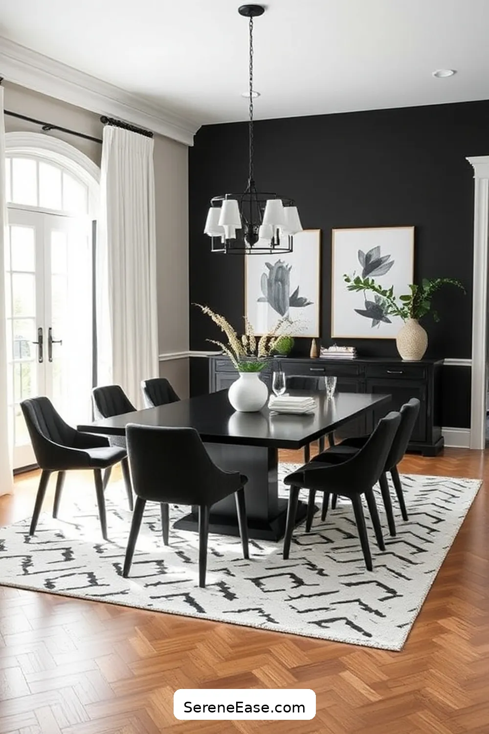 How to Create a Stunning Black and White Dining Room in Modern Farmhouse Style 2 Embrace the Power of Contrast for How to Create a Stunning Black and White Dining Room in Modern Farmhouse Style