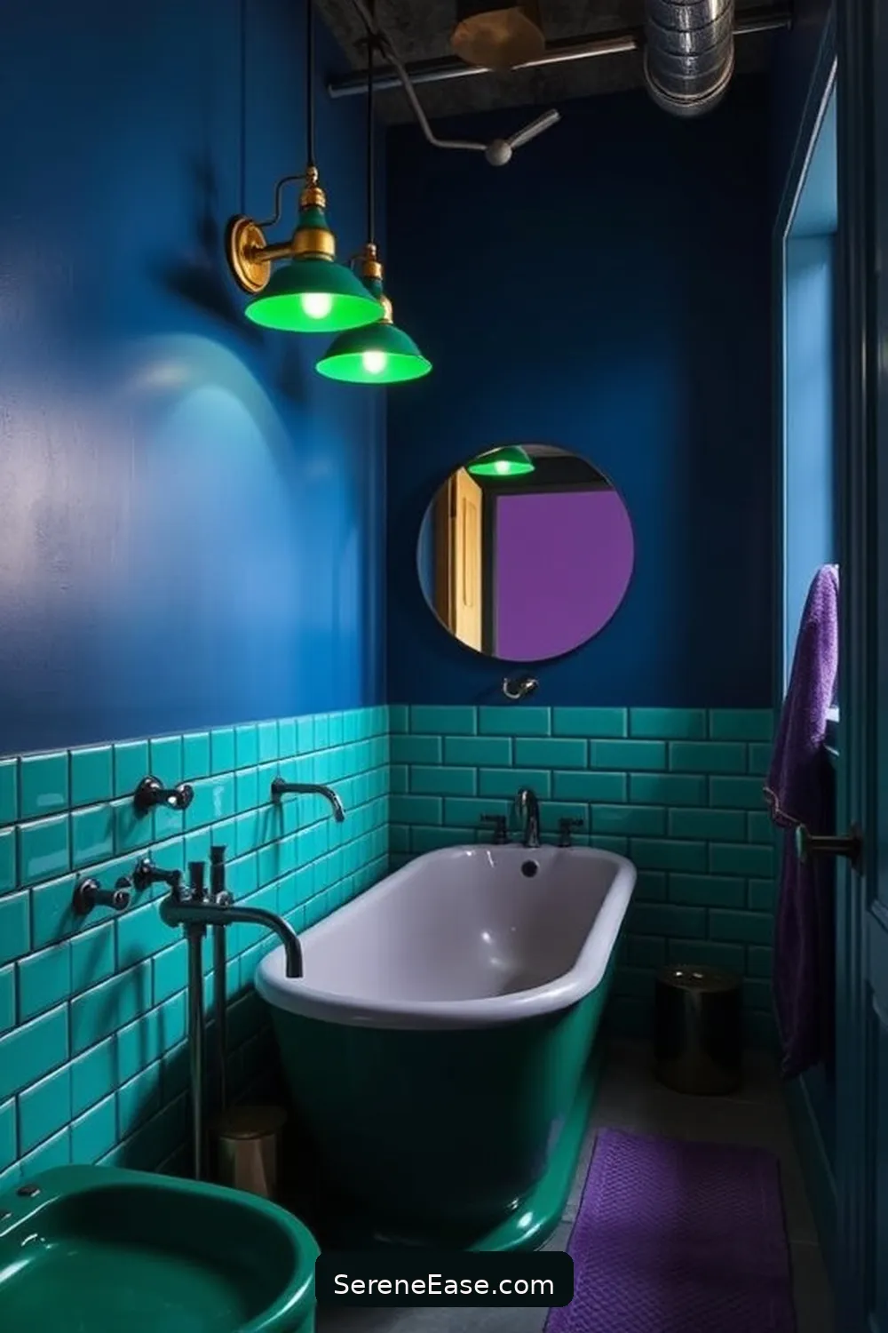 How to Incorporate Jewel Tones in Your Industrial Style Bathroom 8 Statement Lighting With Colorful Touches for How to Incorporate Jewel Tones in Your Industrial Style Bathroom
