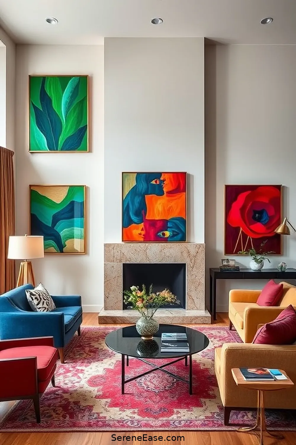 How to Incorporate Jewel Tones in Your Mid Century Modern Living Room Style 7 Artwork Featuring Jewel Tones for How to Incorporate Jewel Tones in Your Mid Century Modern Living Room Style