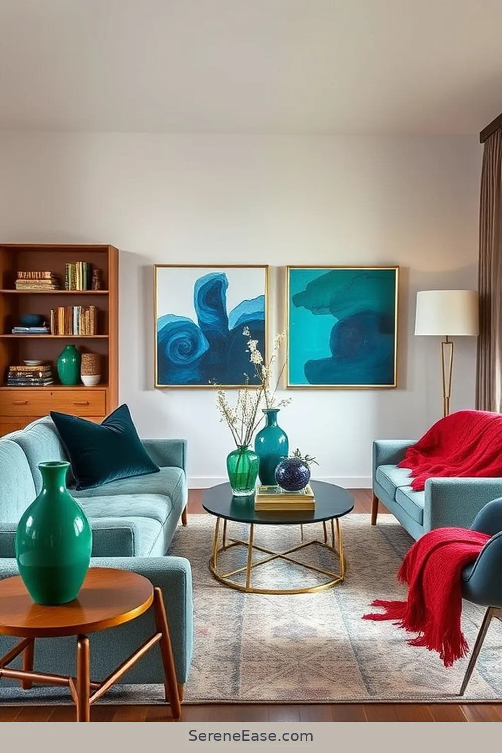 How to Incorporate Jewel Tones in Your Mid Century Modern Living Room Style 8 Jewel Tone Accessories and Decor for How to Incorporate Jewel Tones in Your Mid Century Modern Living Room Style