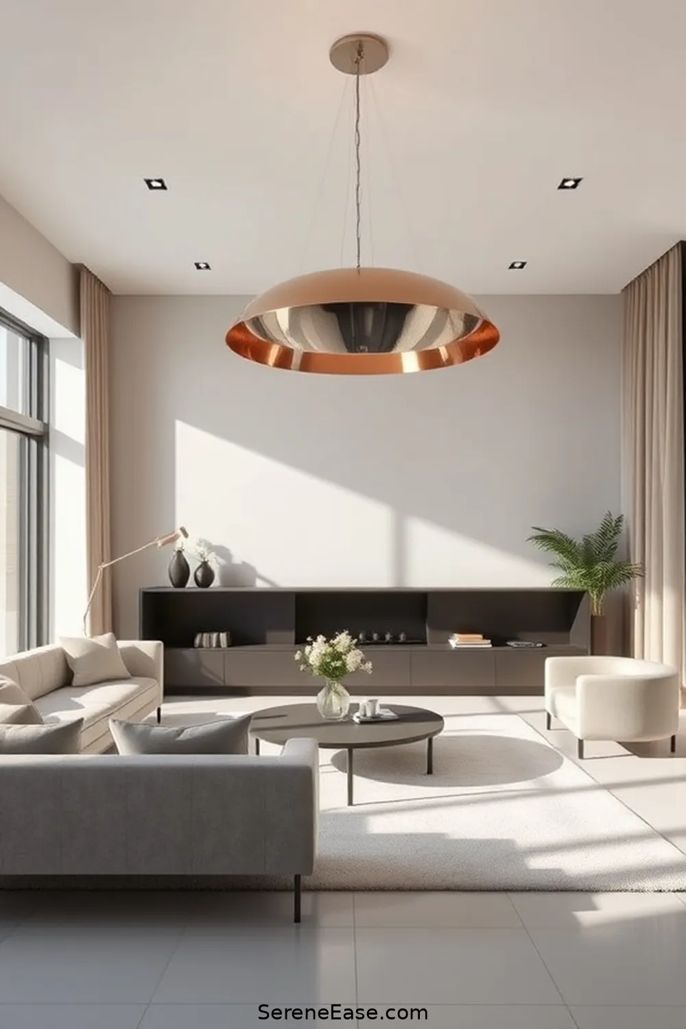 How to Incorporate Metallic Accents in a Minimalist Living Room Style 3 Statement Light Fixtures for How to Incorporate Metallic Accents in a Minimalist Living Room Style