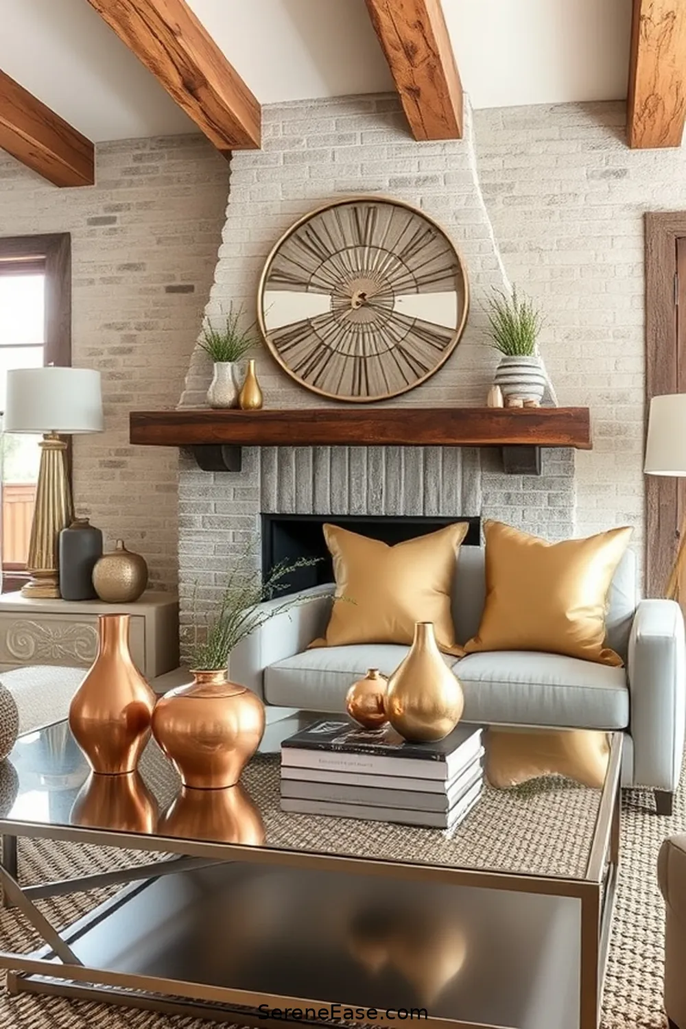 How to Incorporate Metallic Accents in a Rustic Living Room Style 4 Adding Decorative Accessories With Metallic Touches for How to Incorporate Metallic Accents in a Rustic Living Room Style