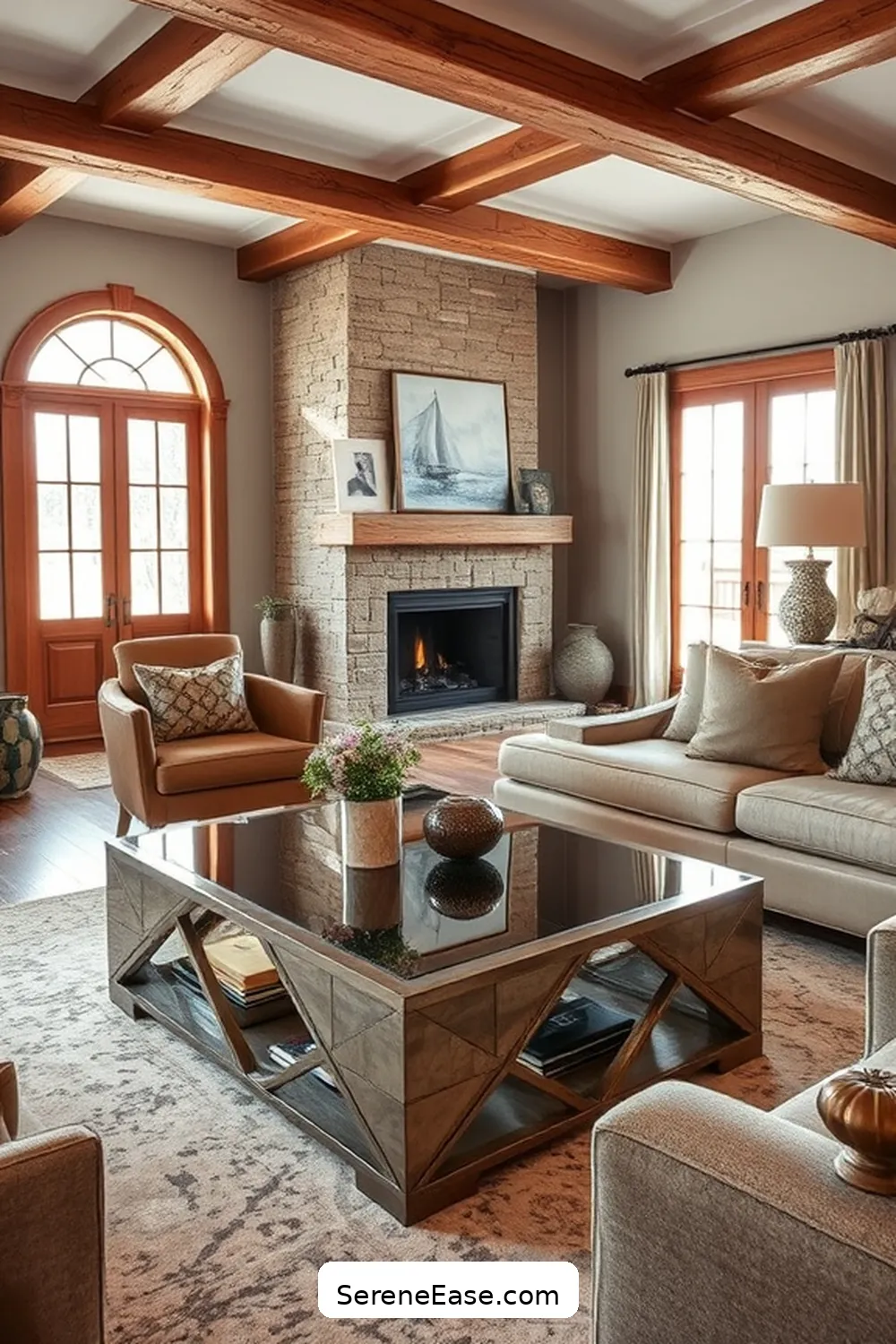 How to Incorporate Metallic Accents in a Rustic Living Room Style 5 Blending Metallic Furniture Pieces for How to Incorporate Metallic Accents in a Rustic Living Room Style