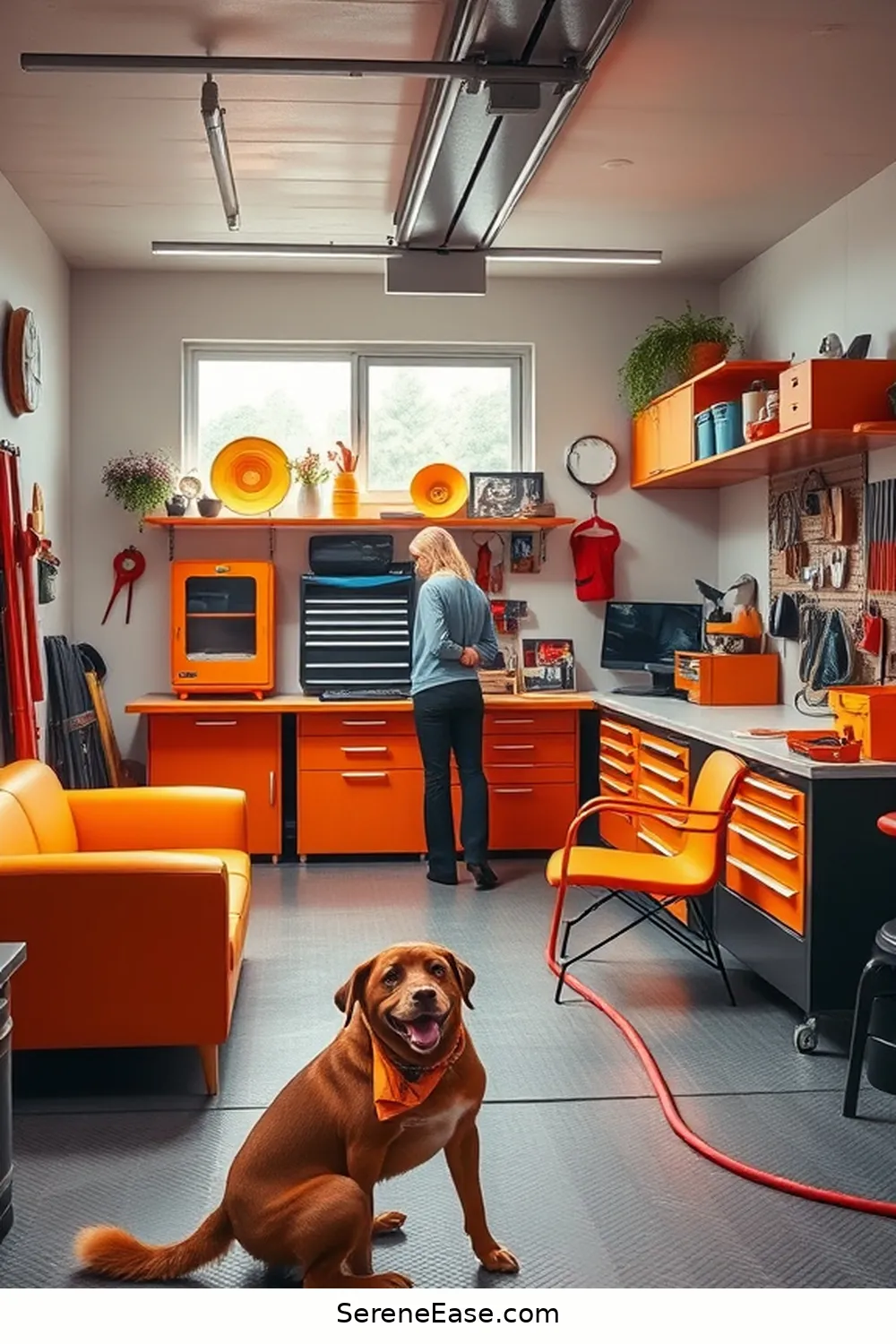 How to Infuse Bold and Bright Mid-Century Modern Style Into a Garage Space 10 Creating a Functional Workspace for How to Infuse Bold and Bright Mid-Century Modern Style Into a Garage Space