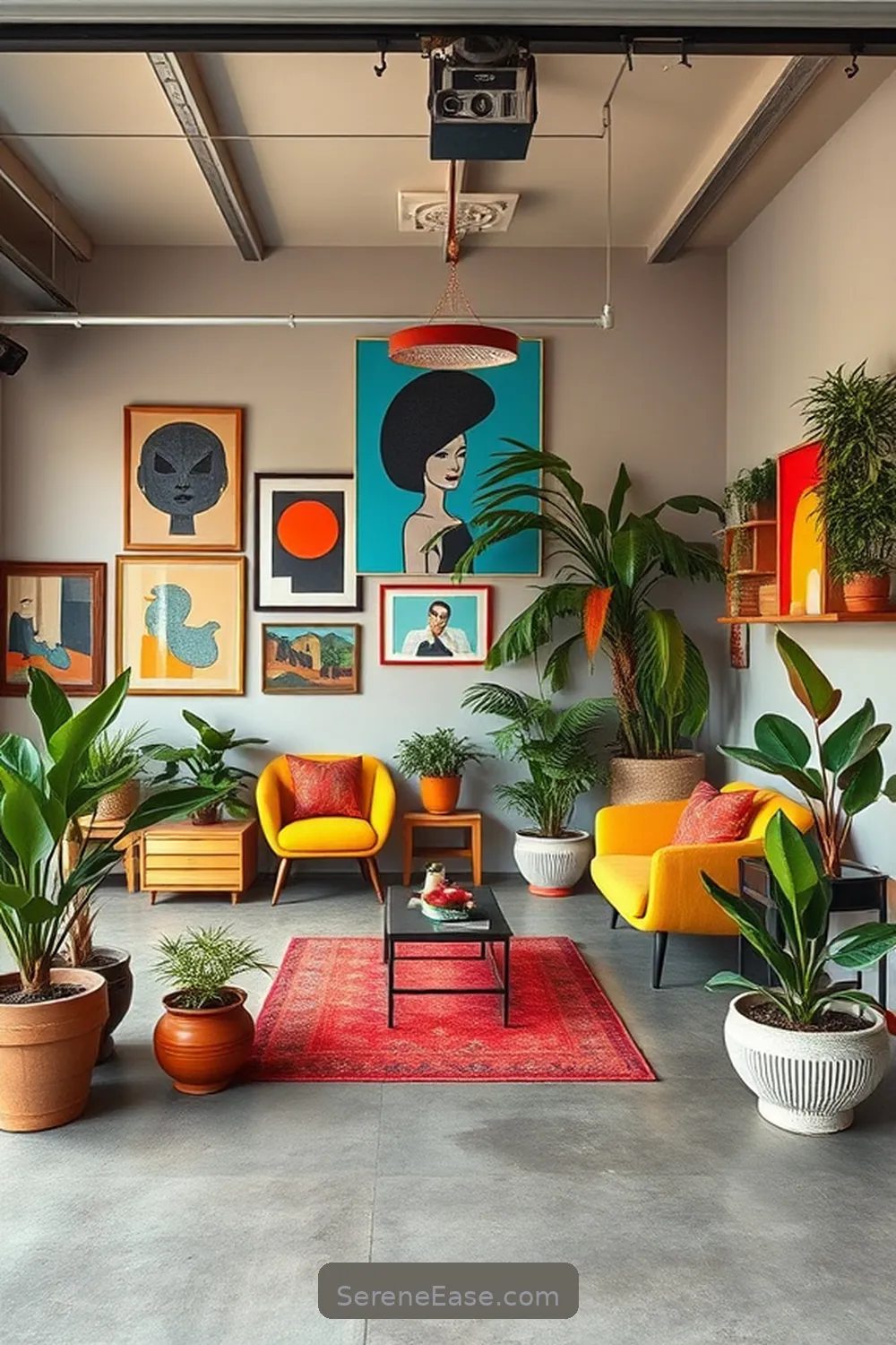 How to Infuse Bold and Bright Mid-Century Modern Style Into a Garage Space 11 Enhancing With Art and Decor for How to Infuse Bold and Bright Mid-Century Modern Style Into a Garage Space