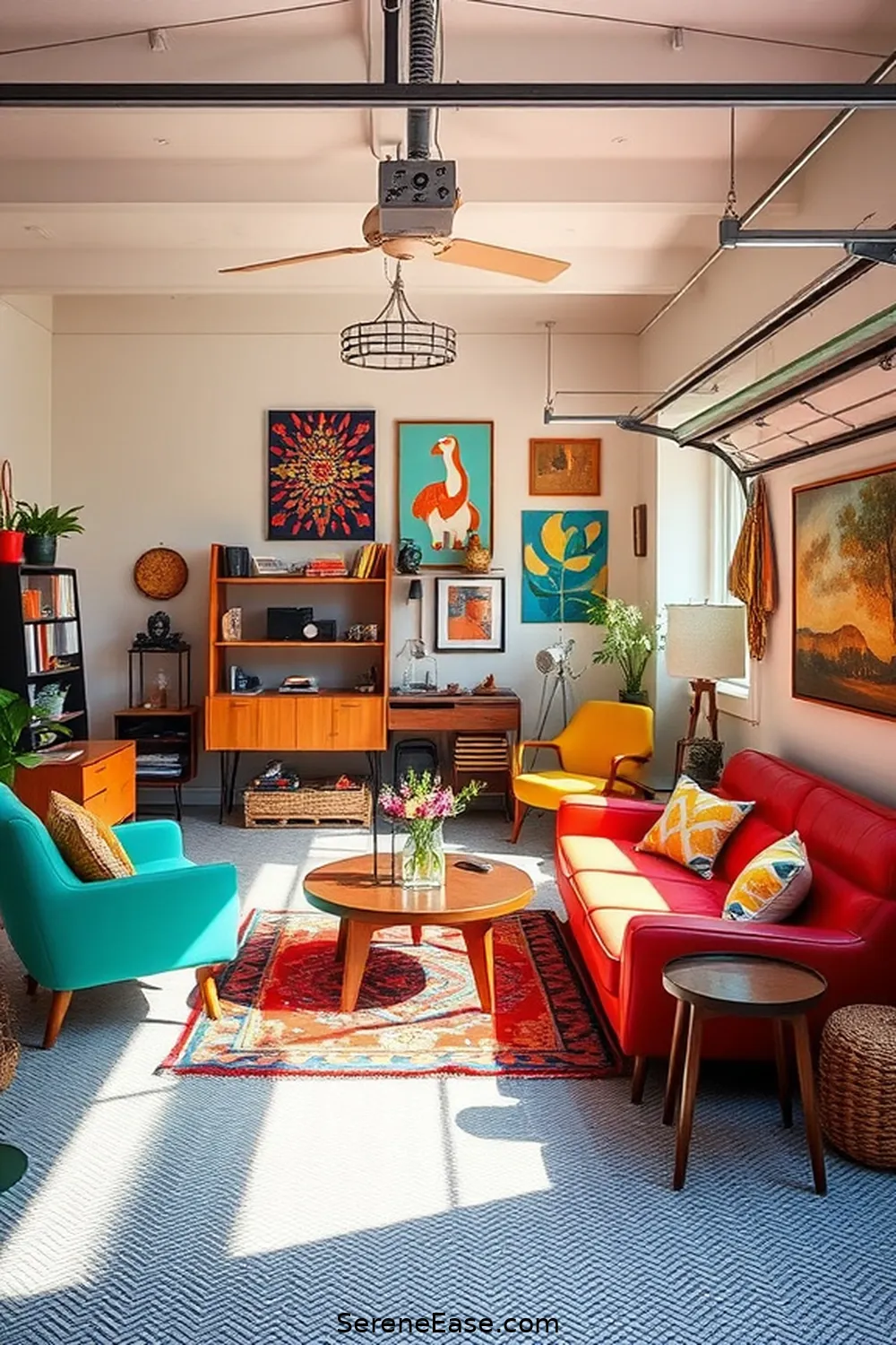 How to Infuse Bold and Bright Mid-Century Modern Style Into a Garage Space 9 Integrating Vintage Accessories for How to Infuse Bold and Bright Mid-Century Modern Style Into a Garage Space