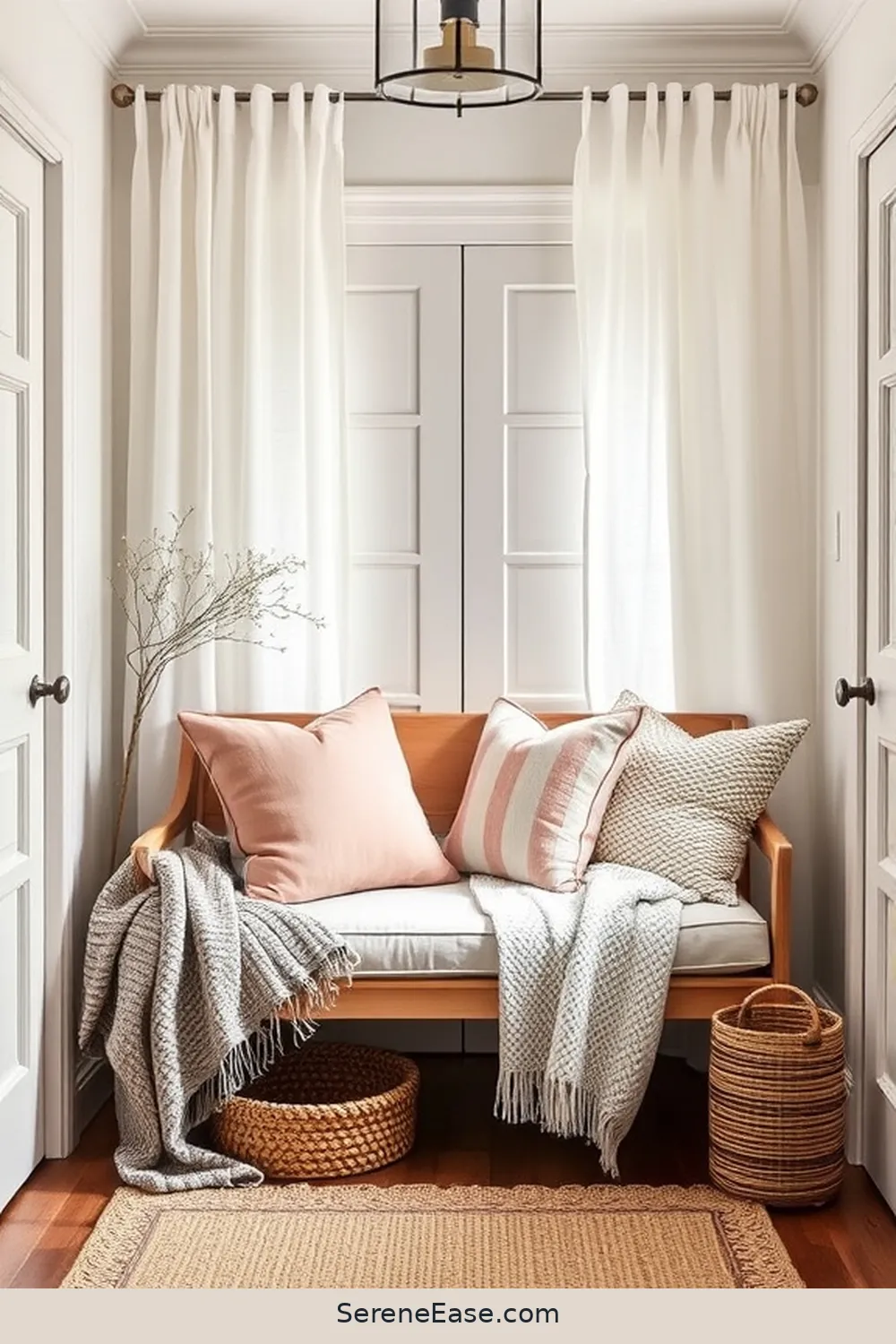 How to Style Your Entryway With Pastels and Modern Farmhouse Style? 5 Adding Soft Textiles and Fabrics for How to Style Your Entryway With Pastels and Modern Farmhouse Style?