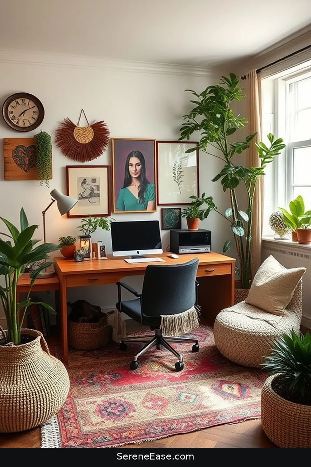 How to Style Your Home Office With Jewel Tones and Bohemian Flair 6 Layering Textures for a Cozy Atmosphere for How to Style Your Home Office With Jewel Tones and Bohemian Flair