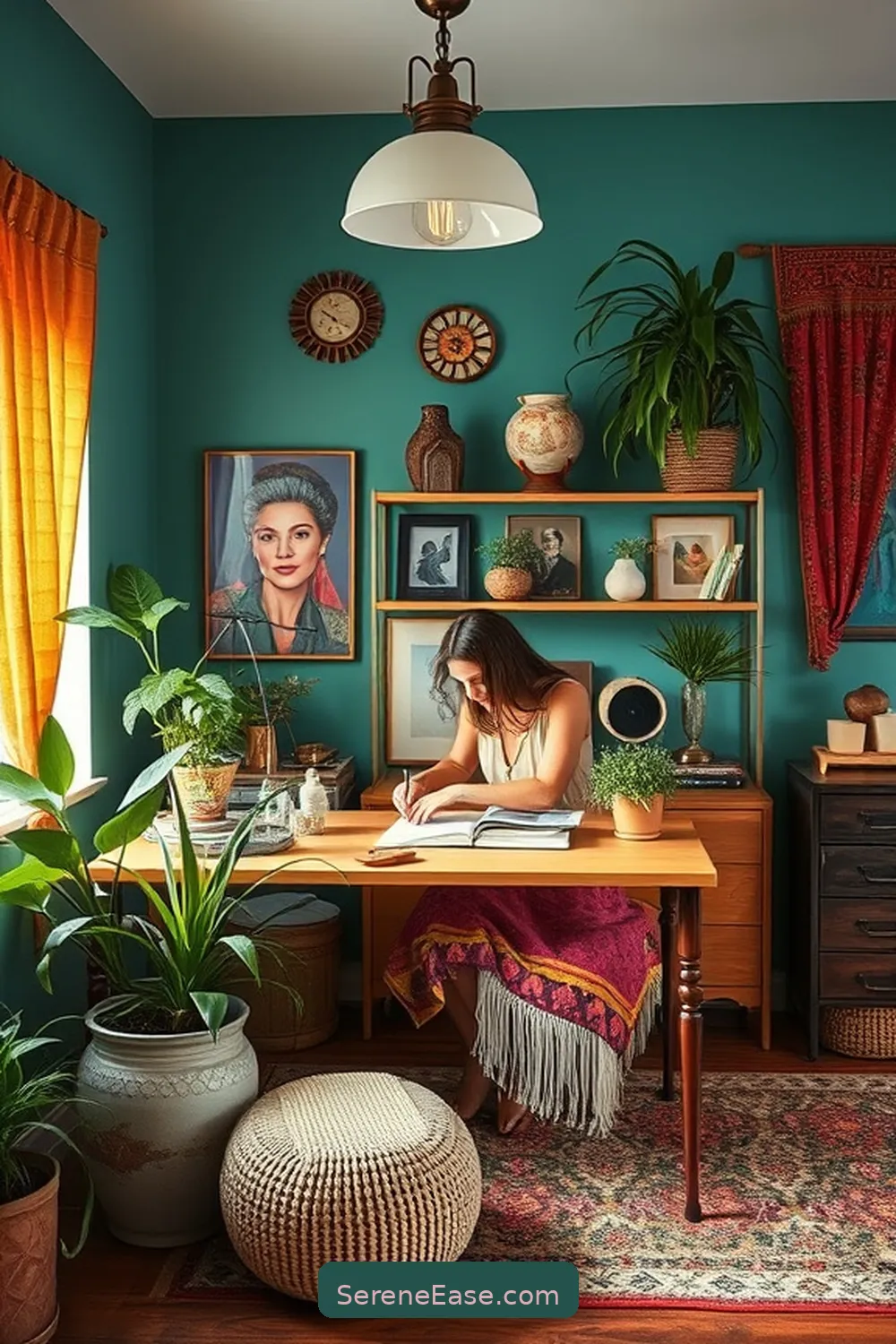 How to Style Your Home Office With Jewel Tones and Bohemian Flair 11 Personalizing Your Space With Unique Finds for How to Style Your Home Office With Jewel Tones and Bohemian Flair