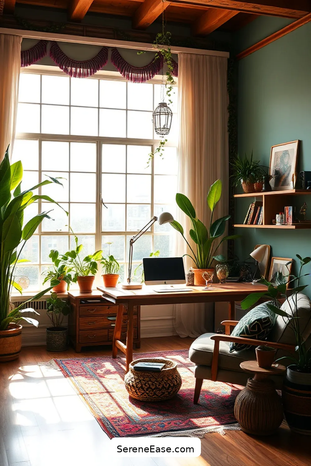 How to Style Your Home Office With Jewel Tones and Bohemian Flair 7 Utilizing Natural Light to Enhance Colors for How to Style Your Home Office With Jewel Tones and Bohemian Flair