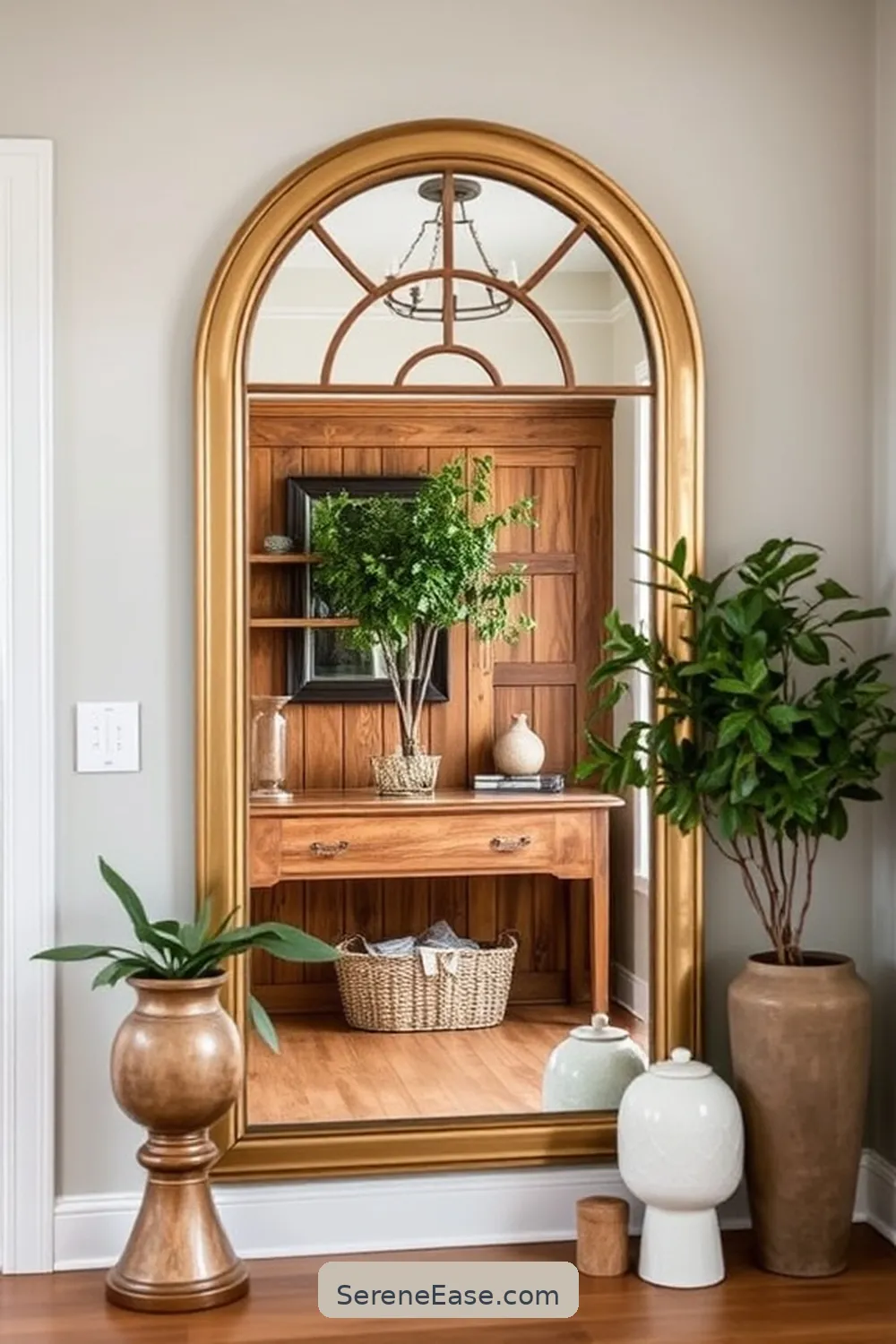 How to Style Your Modern Farmhouse Entryway With Metallic Accents 5 Mirrors With Metallic Frames for How to Style Your Modern Farmhouse Entryway With Metallic Accents