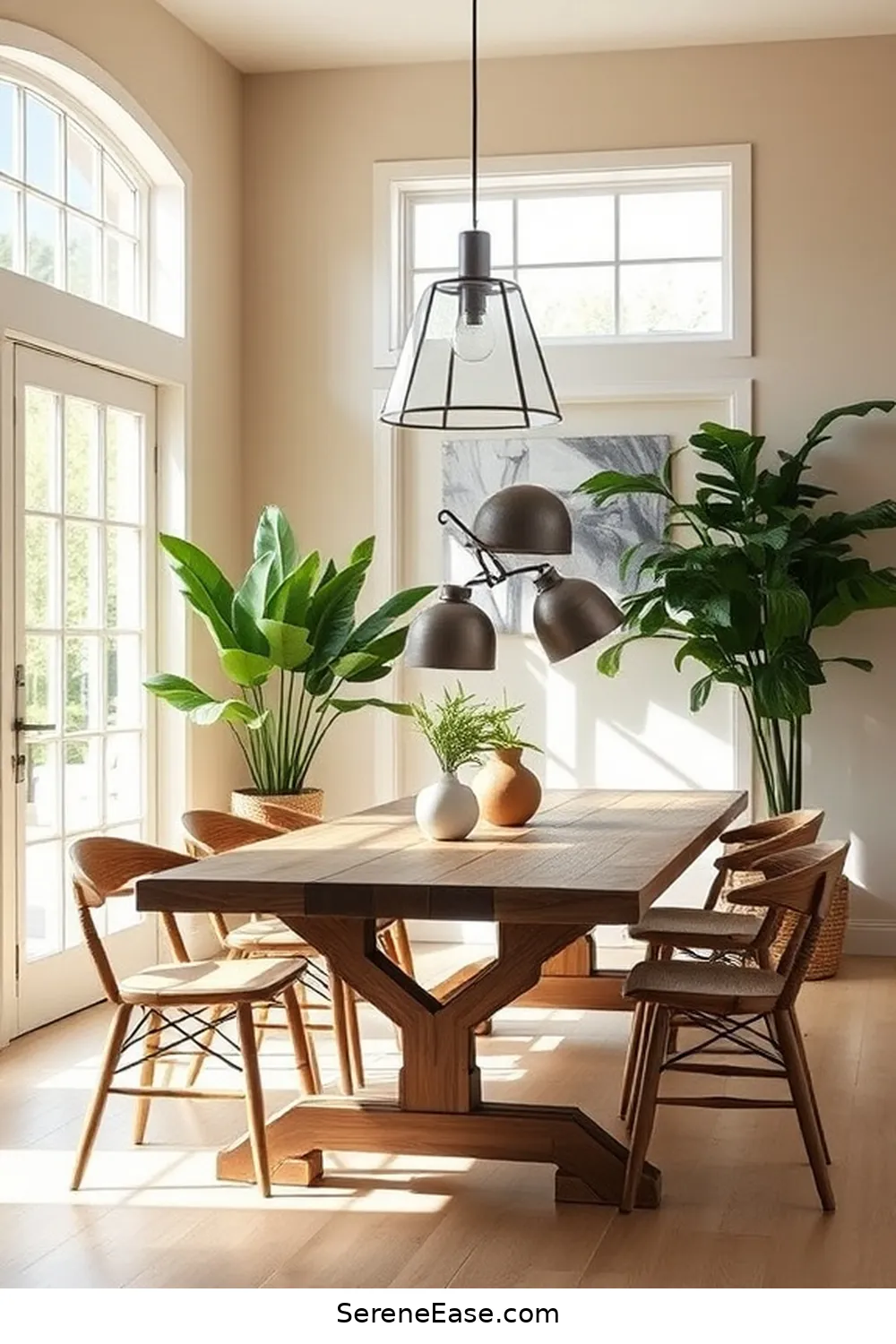 Incorporating Greenery and Natural Elements for How to Transform Your Dining Room With Neutral Tones in Modern Farmhouse Style
