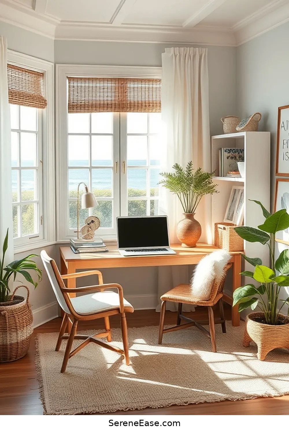 Incorporate Neutral Tones in a Coastal Home Office 7 Creating a Functional Workspace for Incorporate Neutral Tones in a Coastal Home Office