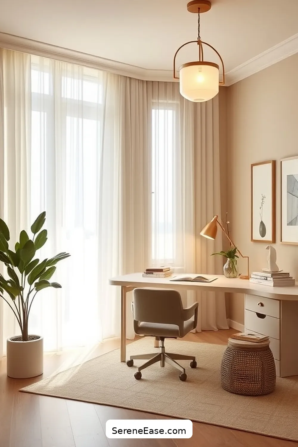 Incorporate Neutral Tones in a Coastal Home Office 5 Enhancing Lighting With Soft Fixtures for Incorporate Neutral Tones in a Coastal Home Office
