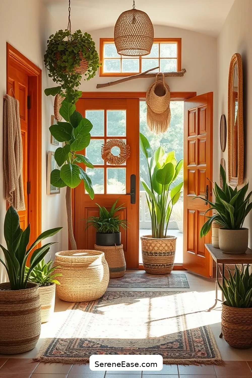 Incorporating Earth Tones in Your Bohemian Entryway Style 9 Adding Plants for a Lush Look for Incorporating Earth Tones in Your Bohemian Entryway Style