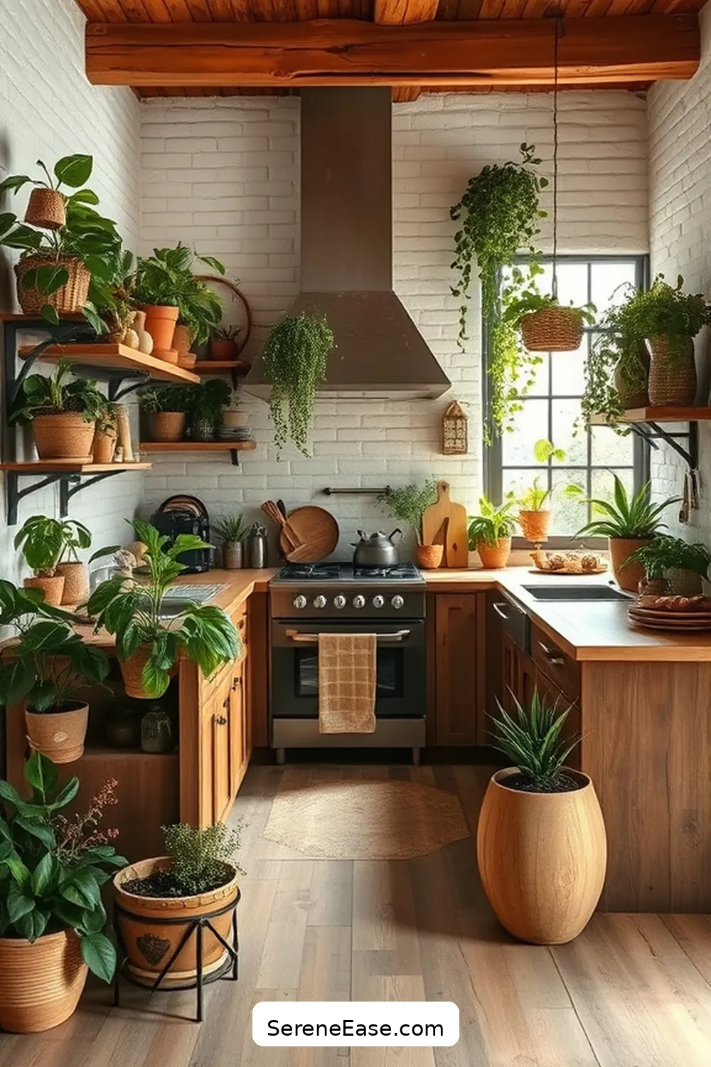 Incorporating Earth Tones in Your Rustic Kitchen Style 8 Adding Greenery and Natural Elements for Incorporating Earth Tones in Your Rustic Kitchen Style