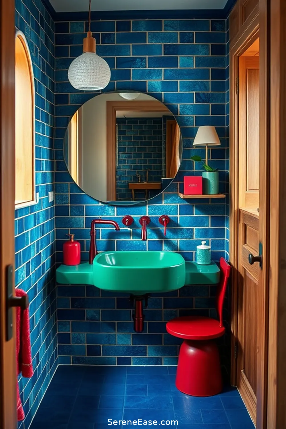 Colorful Fixtures and Accessories for Incorporating Jewel Tones Into Scandinavian Bathroom Style