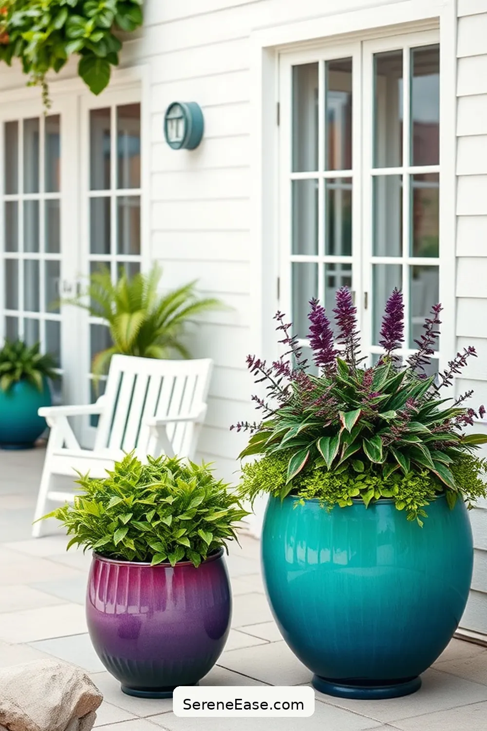 Incorporating Jewel Tones Into Scandinavian-Style Outdoor Patios 7 Incorporating Jewel-Toned Planters and Pots for Incorporating Jewel Tones Into Scandinavian-Style Outdoor Patios
