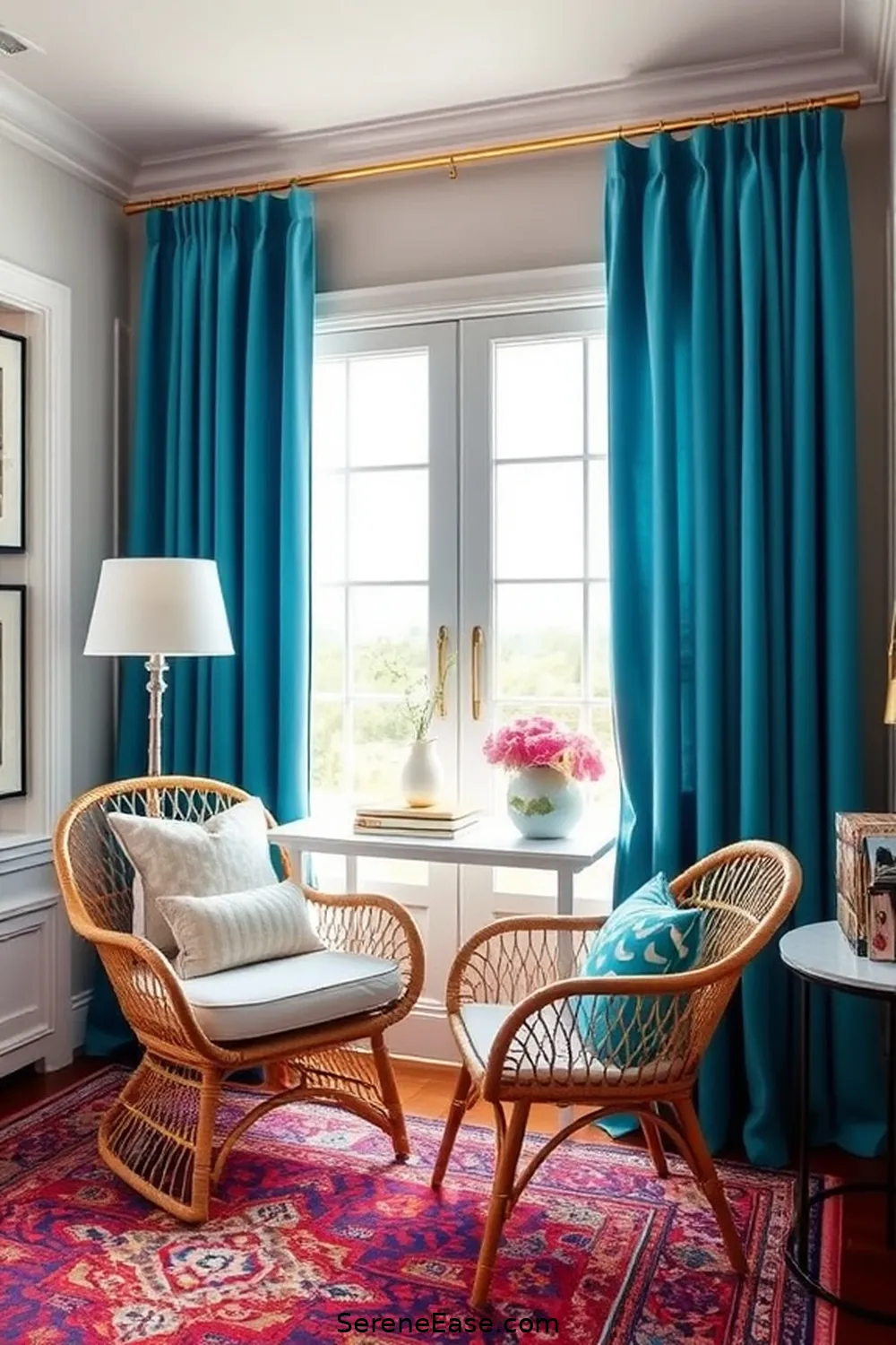 Incorporating Jewel Tones in Your Coastal Style Home Office 8 Incorporating Textiles and Fabrics for Incorporating Jewel Tones in Your Coastal Style Home Office