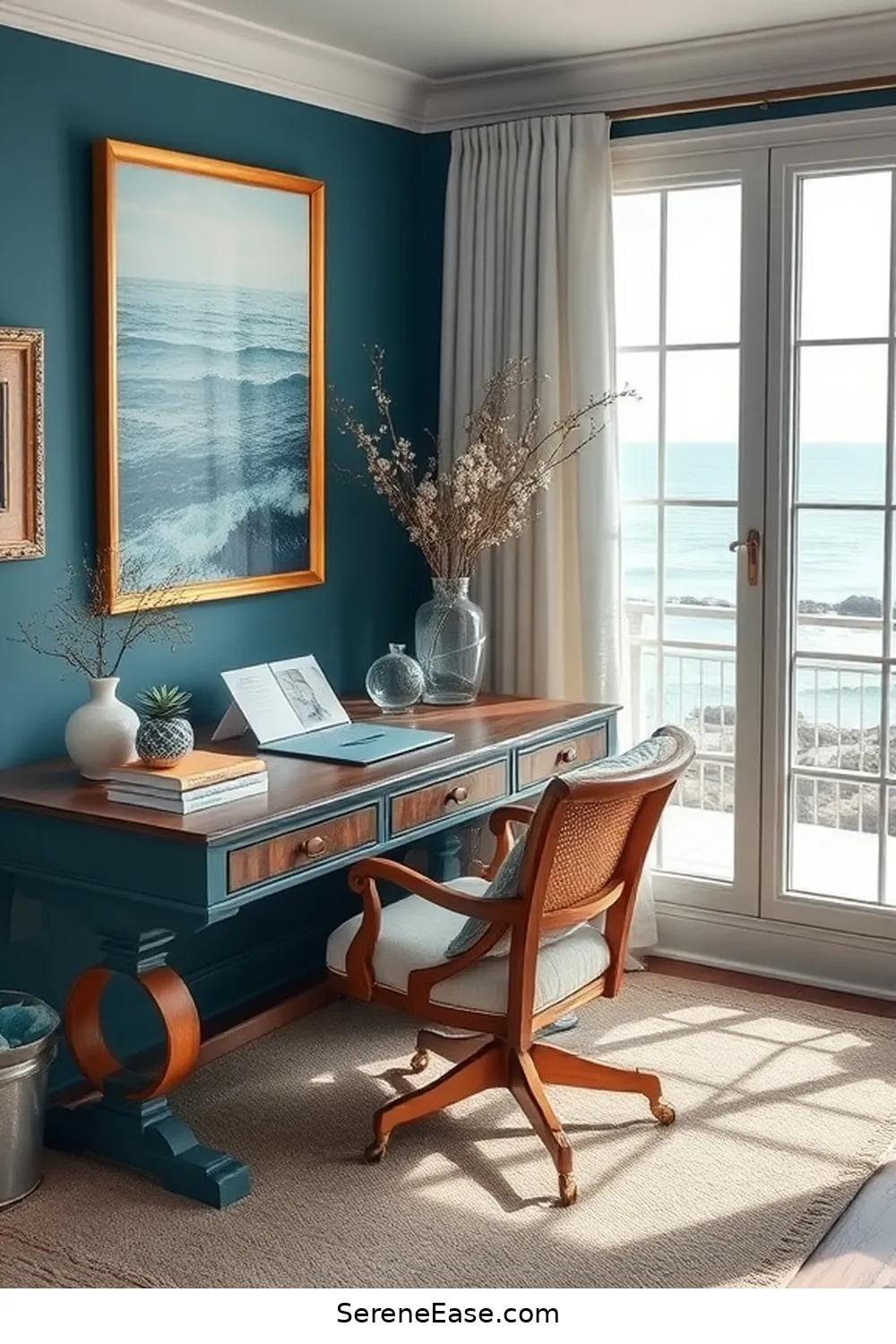 Incorporating Jewel Tones in Your Coastal Style Home Office 2 Understanding Coastal Style Aesthetics for Incorporating Jewel Tones in Your Coastal Style Home Office
