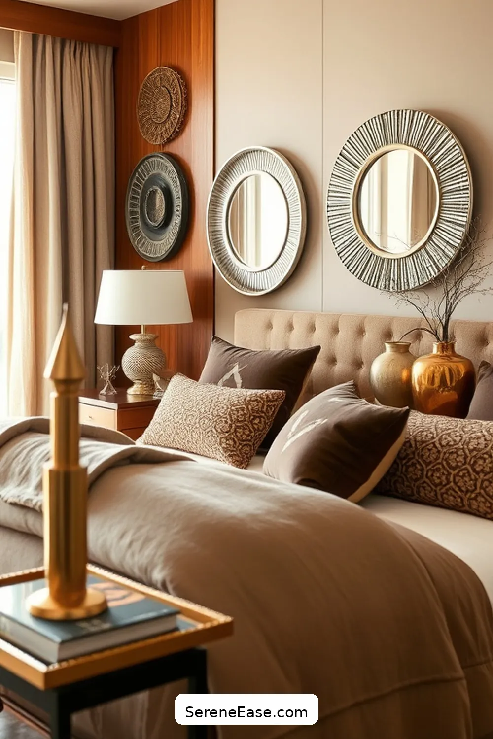 Incorporating Metallic Accents in a Mid-Century Modern Bedroom 6 Using Decorative Accessories to Introduce Metal for Incorporating Metallic Accents in a Mid-Century Modern Bedroom