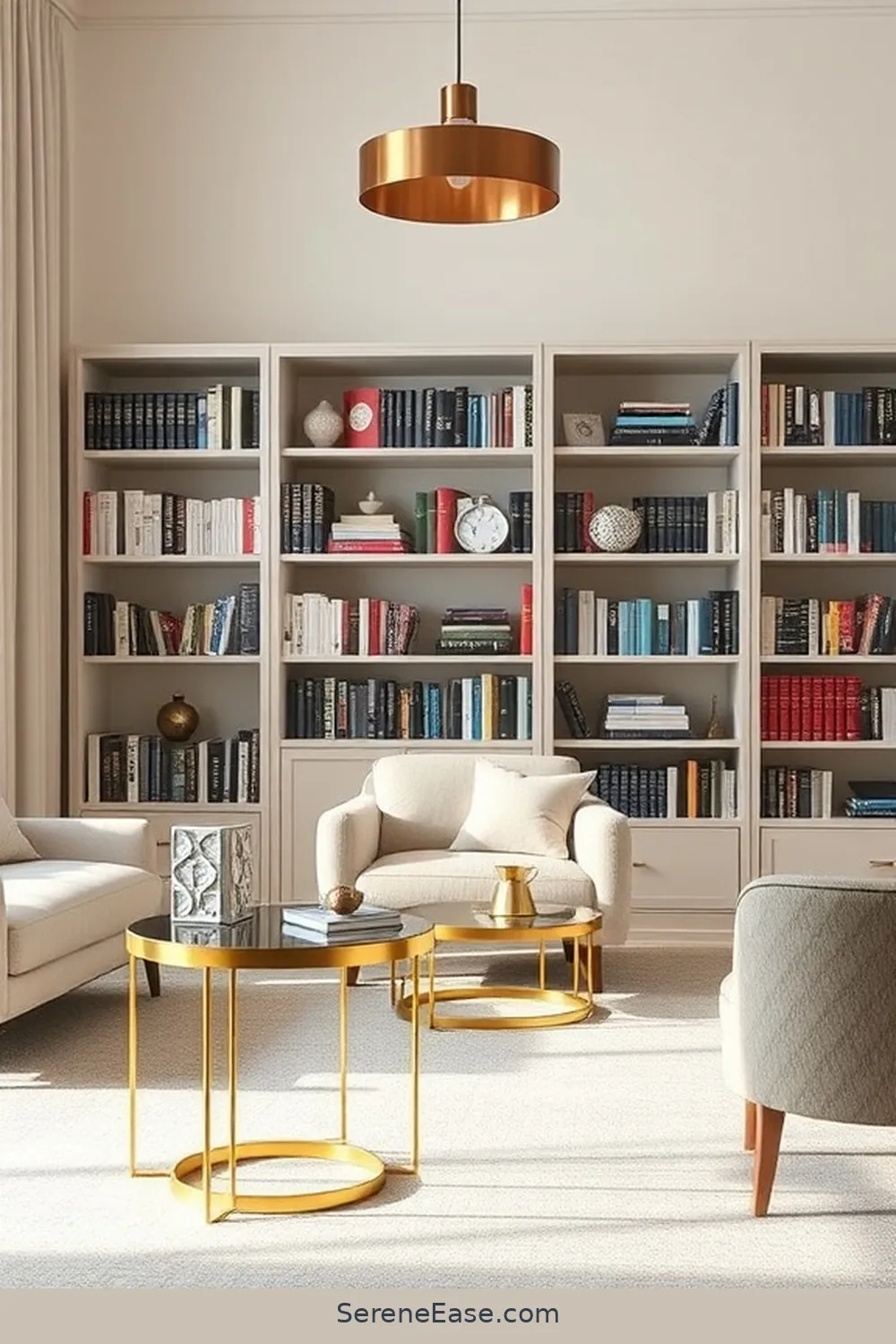 Incorporating Metallic Accents in a Minimalist Library Style 6 Accent Furniture: Adding Metallic Touches for Incorporating Metallic Accents in a Minimalist Library Style