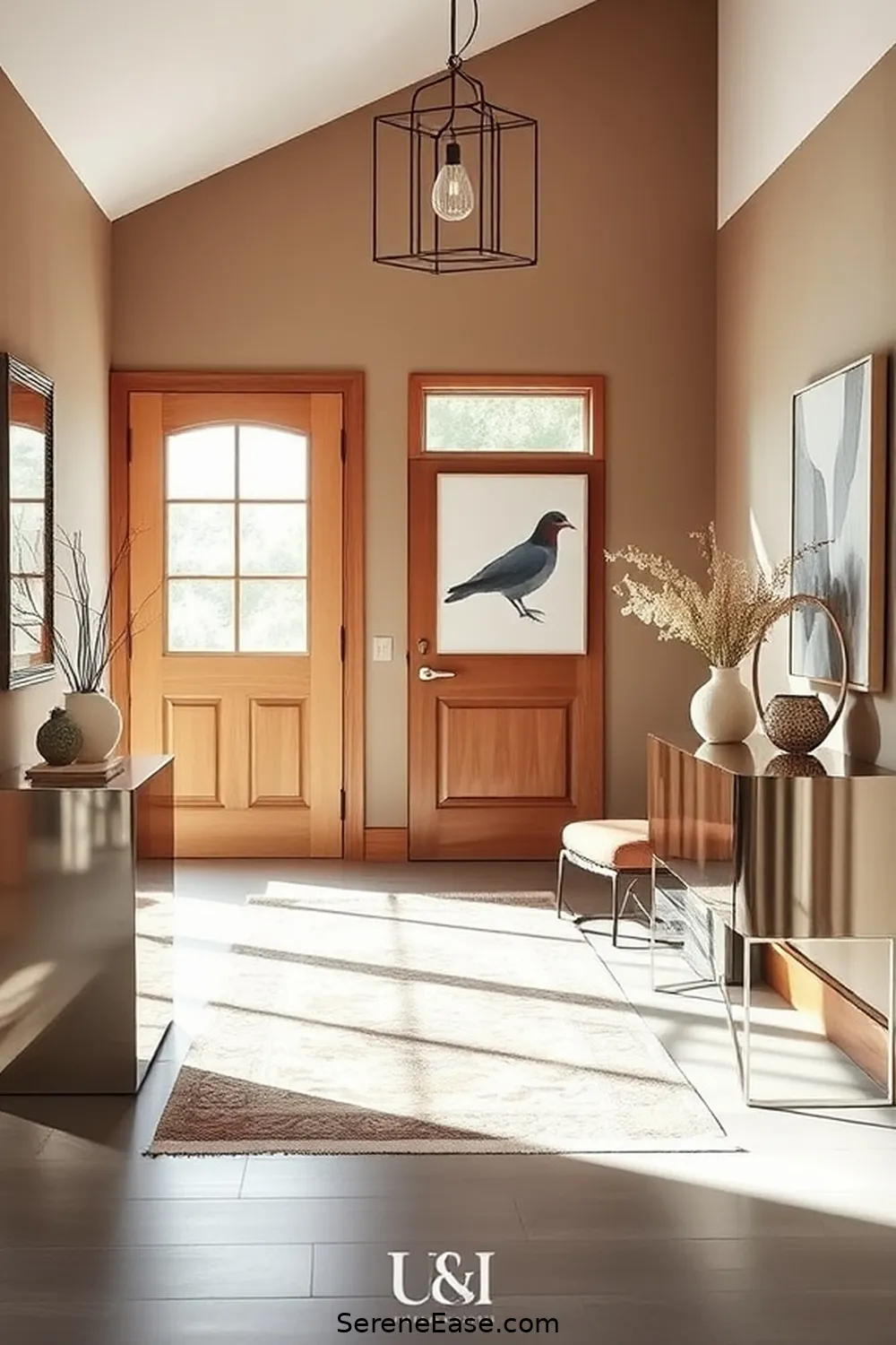 Incorporating Metallic Accents in a Scandinavian-Style Entryway 11 Integrating Metallic Furniture Pieces for Incorporating Metallic Accents in a Scandinavian-Style Entryway