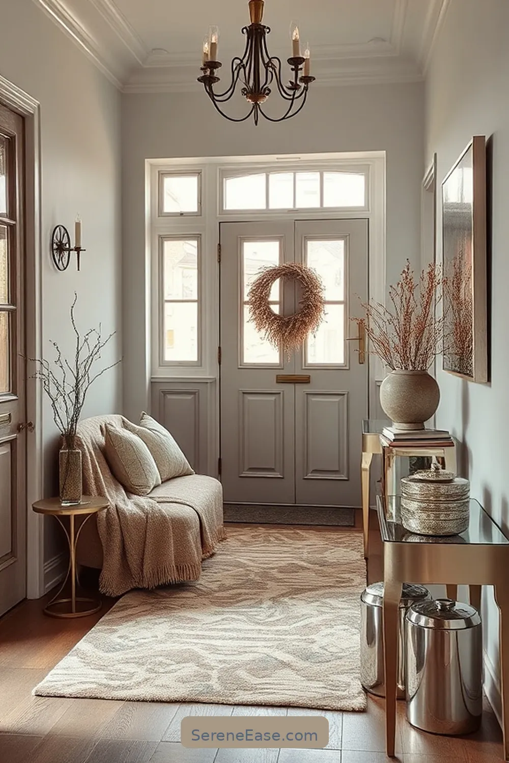 Incorporating Metallic Accents in a Scandinavian-Style Entryway 10 Metallic Textiles and Soft Furnishings for Incorporating Metallic Accents in a Scandinavian-Style Entryway