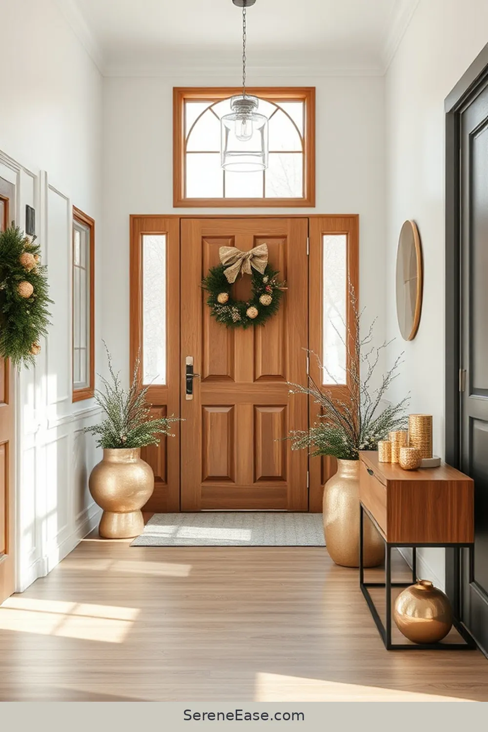Incorporating Metallic Accents in a Scandinavian-Style Entryway 14 Seasonal Decor With Metallic Elements for Incorporating Metallic Accents in a Scandinavian-Style Entryway