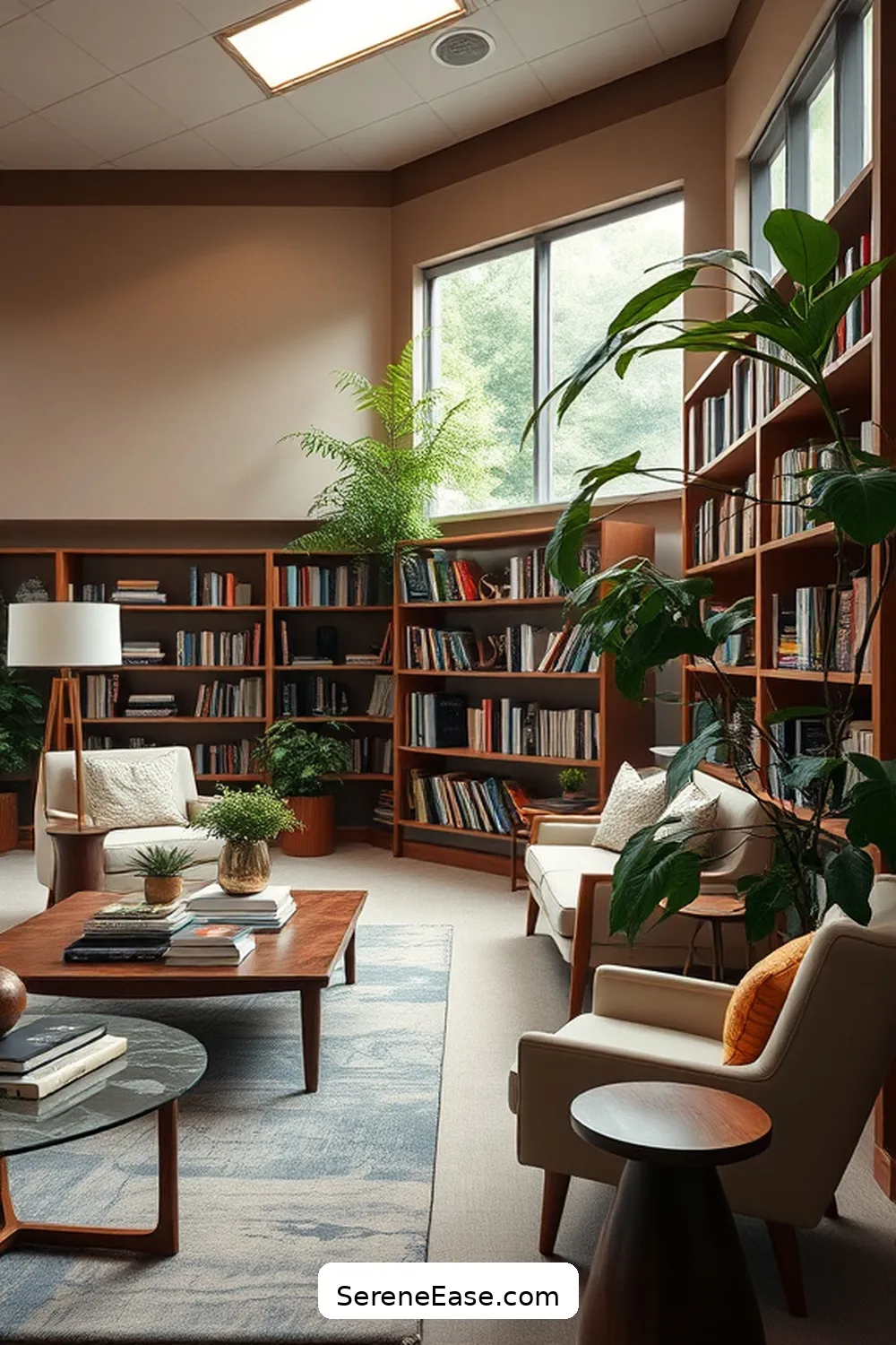 Accessorizing With Books and Decor for Incorporating Neutral Tones in Your Mid-Century Modern Library