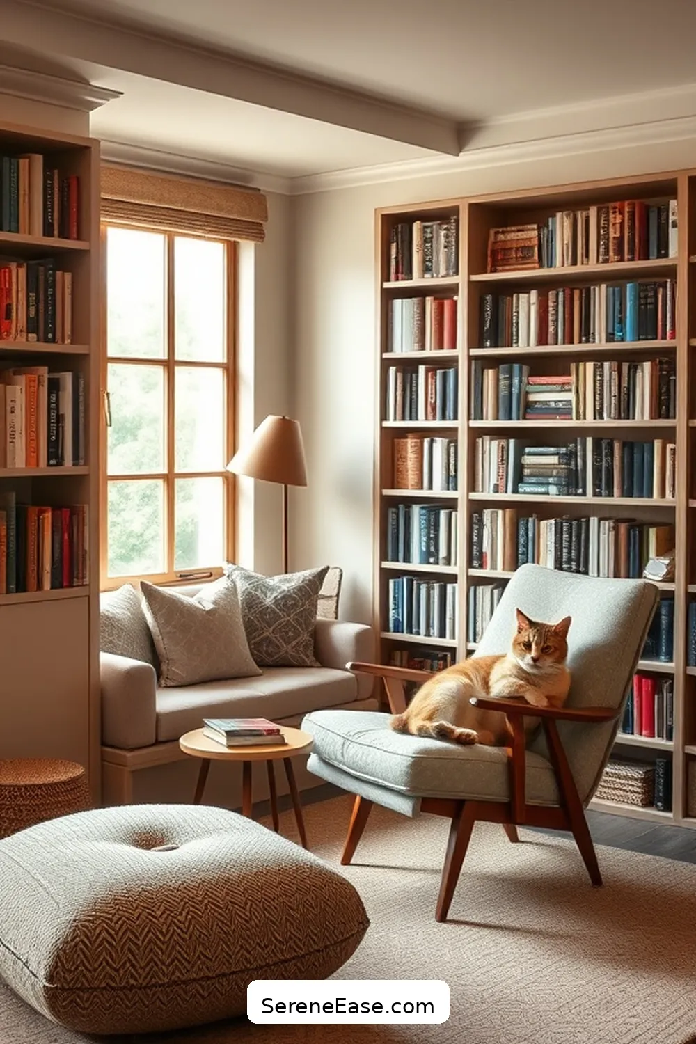 Creating Zones for Reading and Relaxation for Incorporating Neutral Tones in Your Mid-Century Modern Library