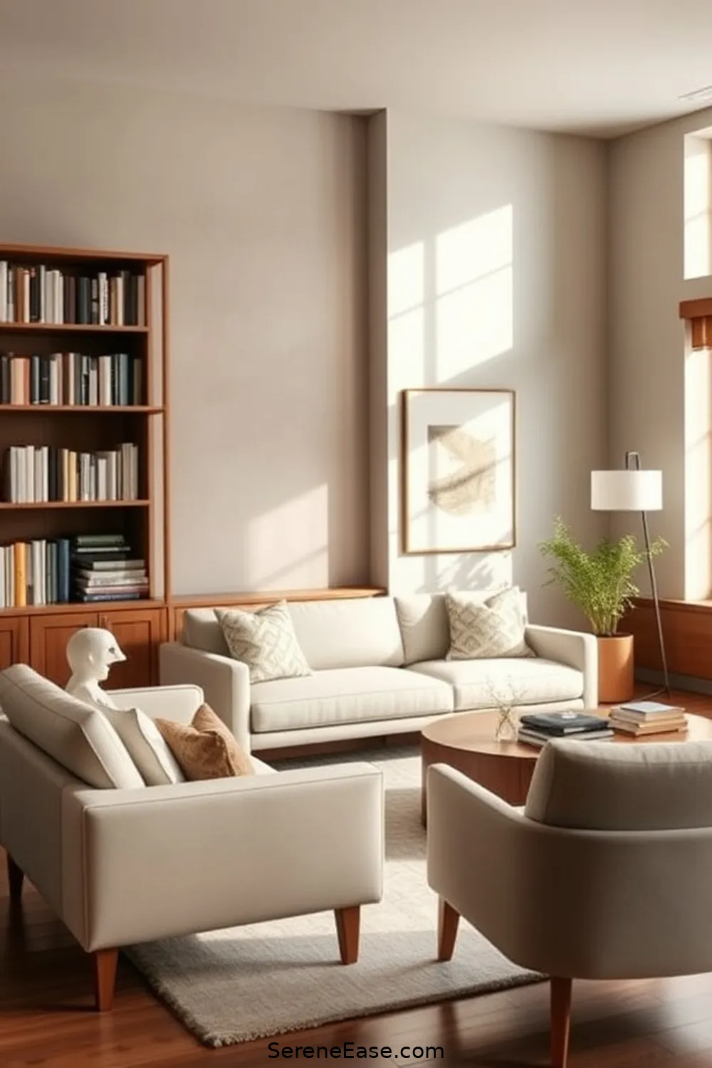 Furniture Selection in Neutral Shades for Incorporating Neutral Tones in Your Mid-Century Modern Library