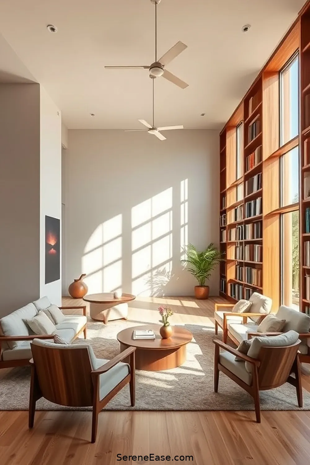 Lighting Strategies for a Serene Environment for Incorporating Neutral Tones in Your Mid-Century Modern Library
