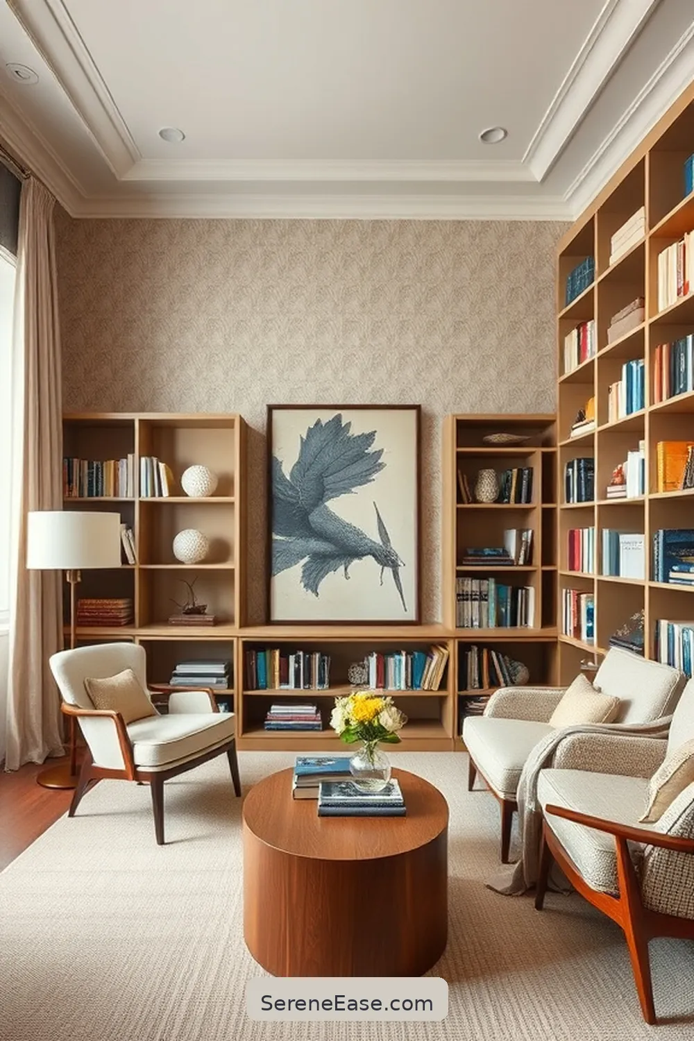 Wall Treatments: Paint and Wallpaper Options for Incorporating Neutral Tones in Your Mid-Century Modern Library